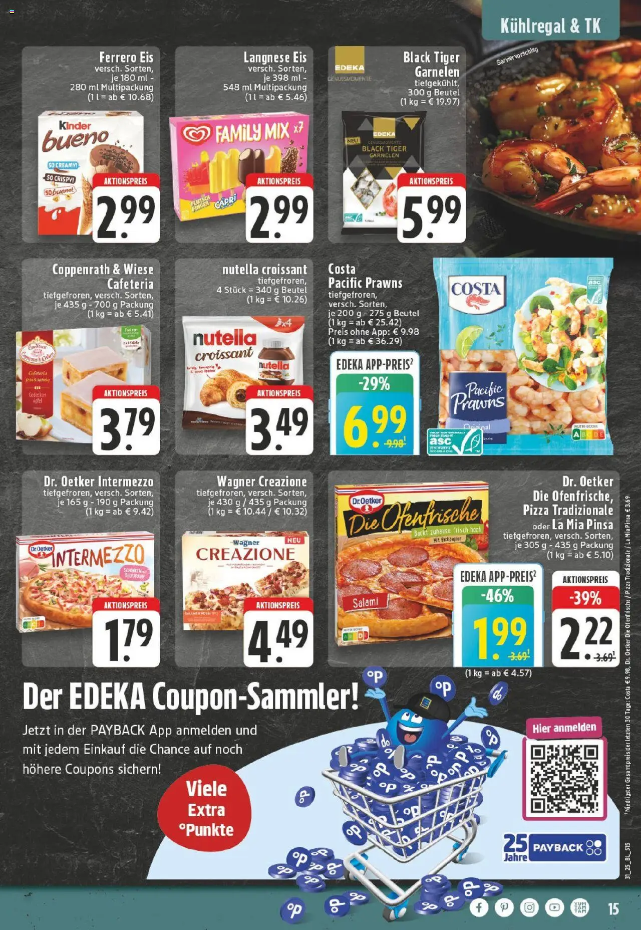 Edeka prospekt Frechen	 - gültig ab dem 27.07.2025 | Seite: 15 | Produkte: Langnese, Ofenfrische, Nutella, Pizza