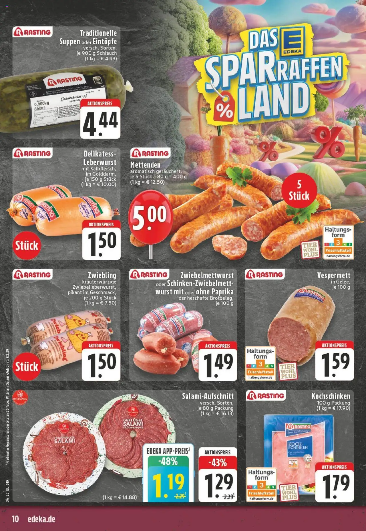 Edeka prospekt Emmerich	 – gültig ab 01.09.2025 | Seite: 10 | Produkte: Paprika, Wurst, Salami, Kuchen