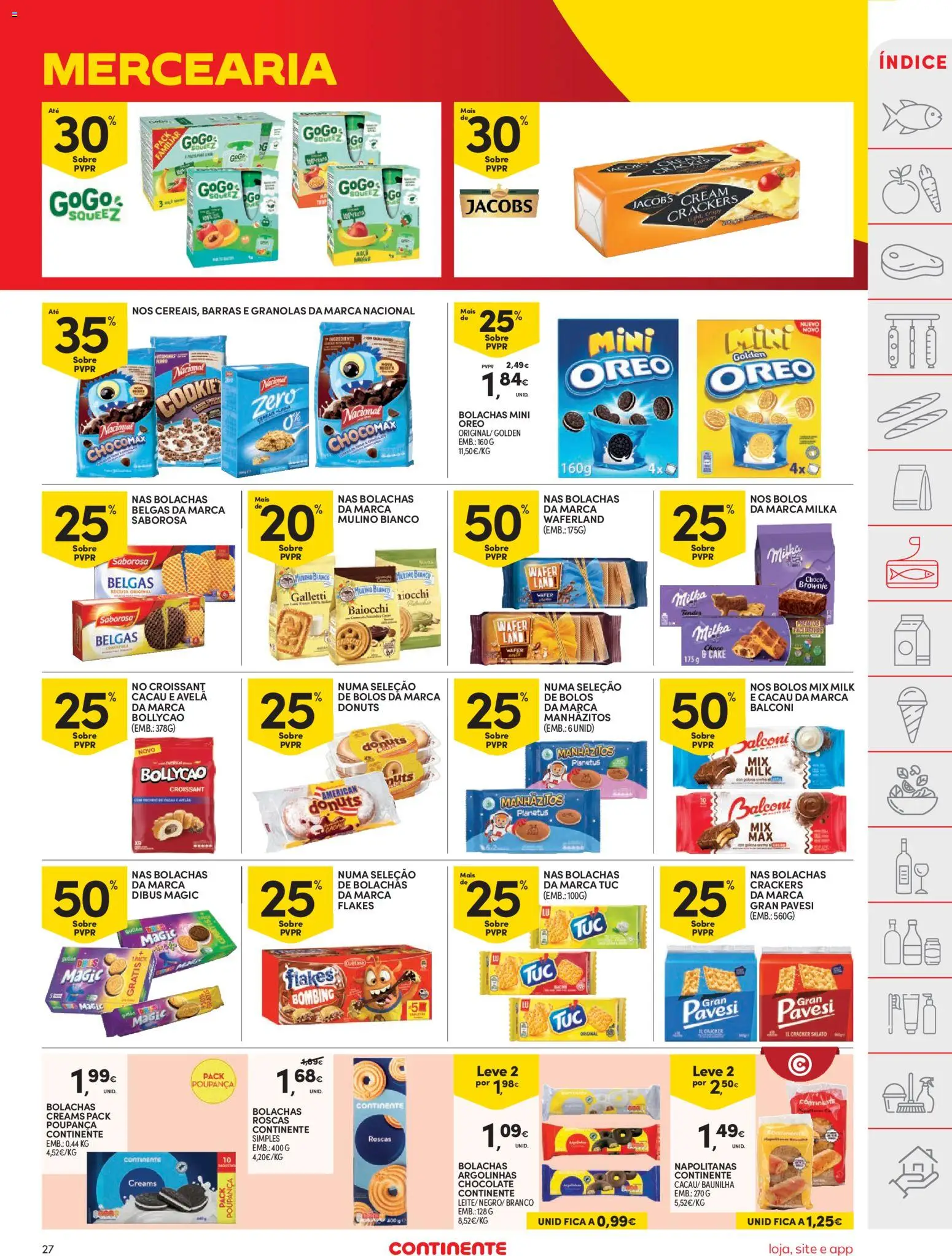 Continente folheto │ válido de 11.11.2025 | Página: 27 | Produtos: Bolachas, Manhãzitos, Chocolate