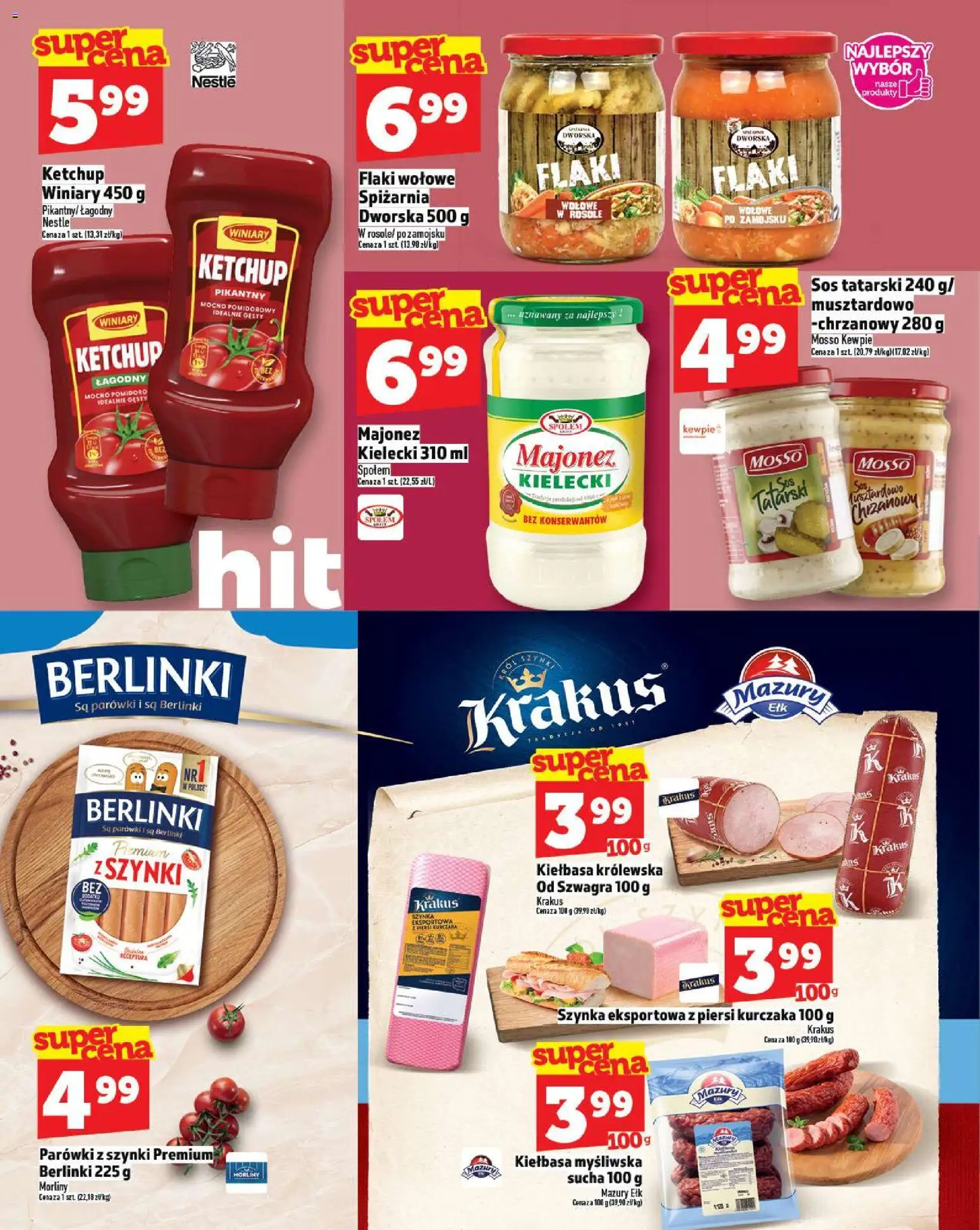 Topaz Gazetka - Express od 20.11.2025 | Strona: 12 | Produkty: Kiełbasa, Parówki, Sos tatarski, Majonez