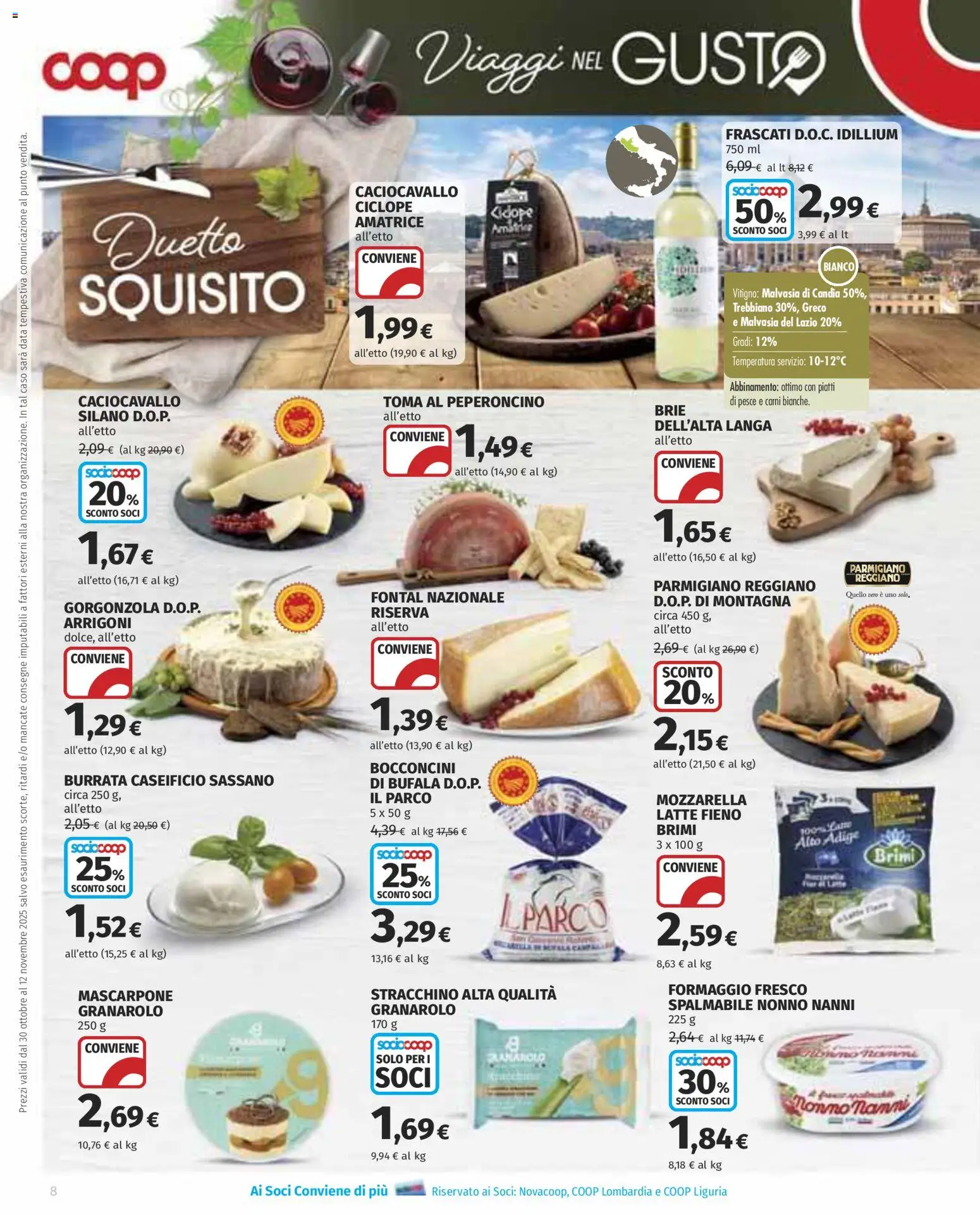 Volantino COOP del 30.10.2025 | Pagina: 8 | Prodotti: Pesce, Mozzarella, Latte, Gorgonzola