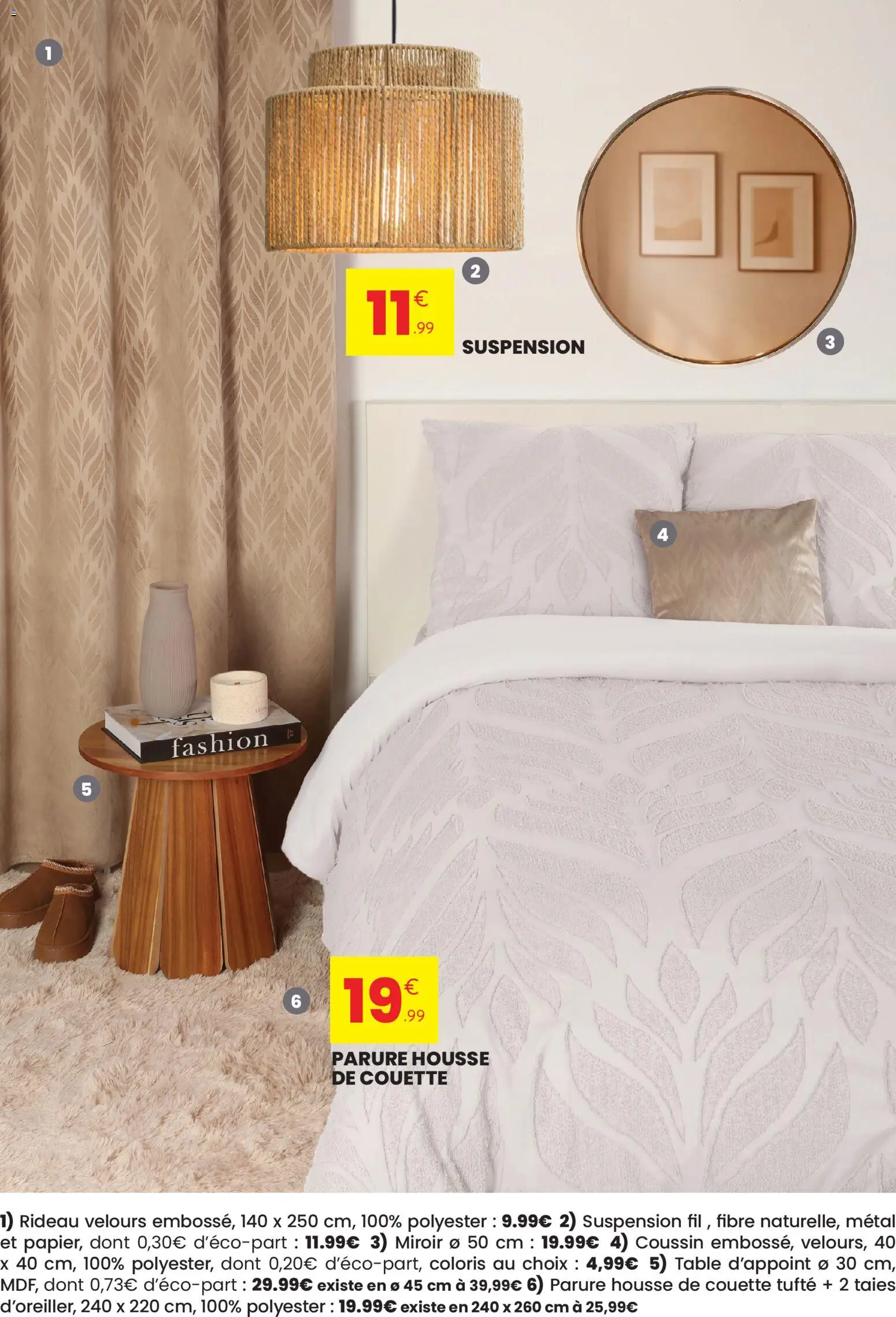 {H1} | Page: 6 | Produits: Table, Housse de couette, Miroir, Rideau
