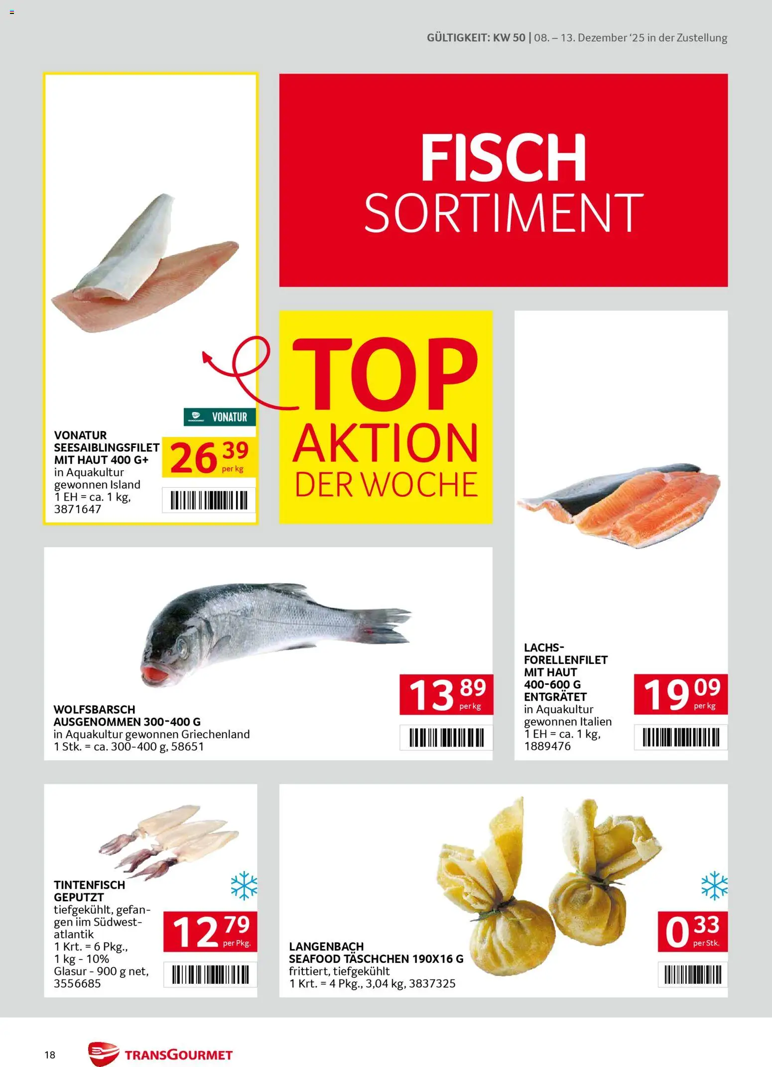 Transgourmet Zustellaktion gültig ab 08.12.2025 | Seite: 18 | Produkte: Fisch