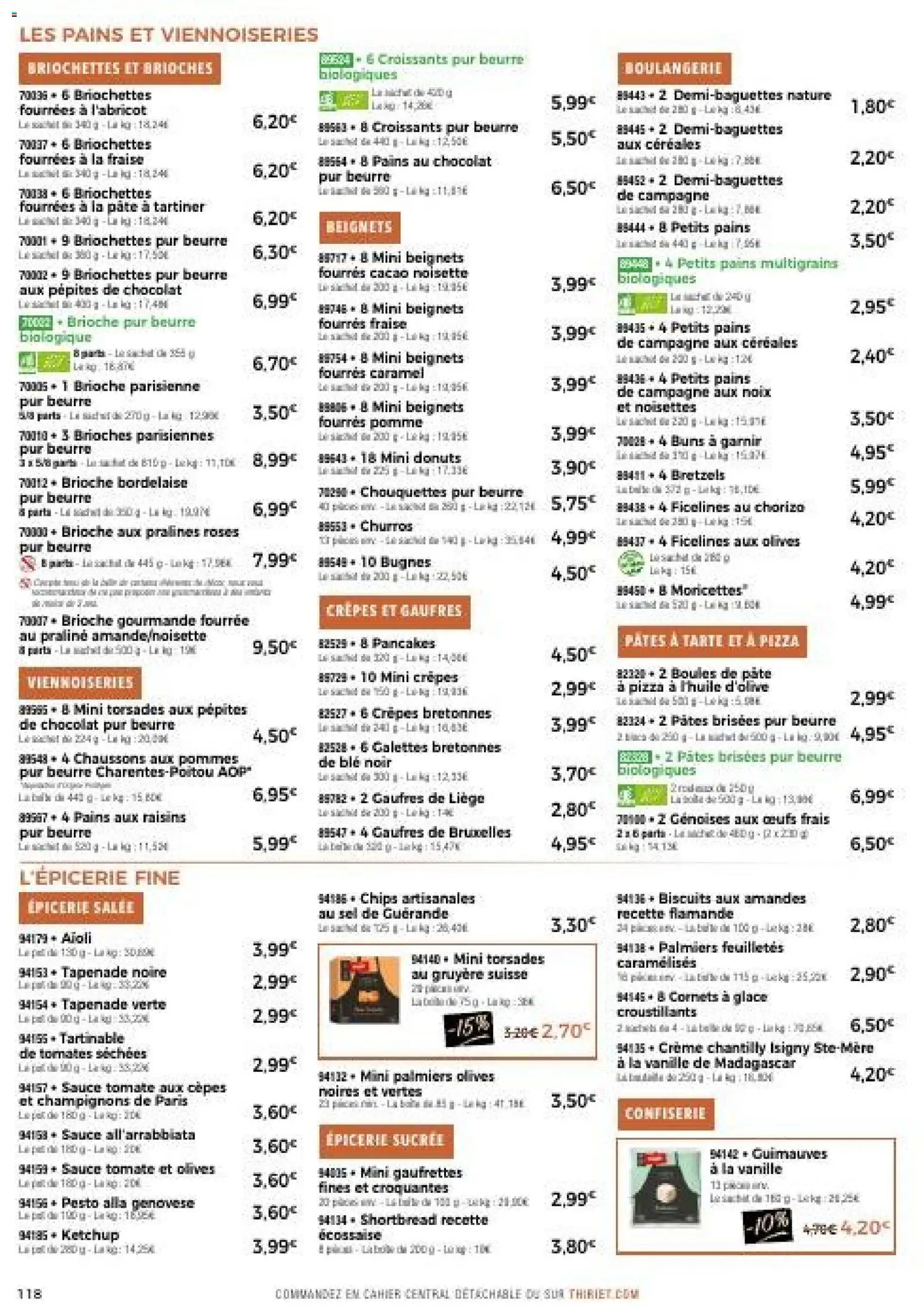 {H1} | Page: 118 | Produits: Chorizo, Fraise, Pizza, Bretzels