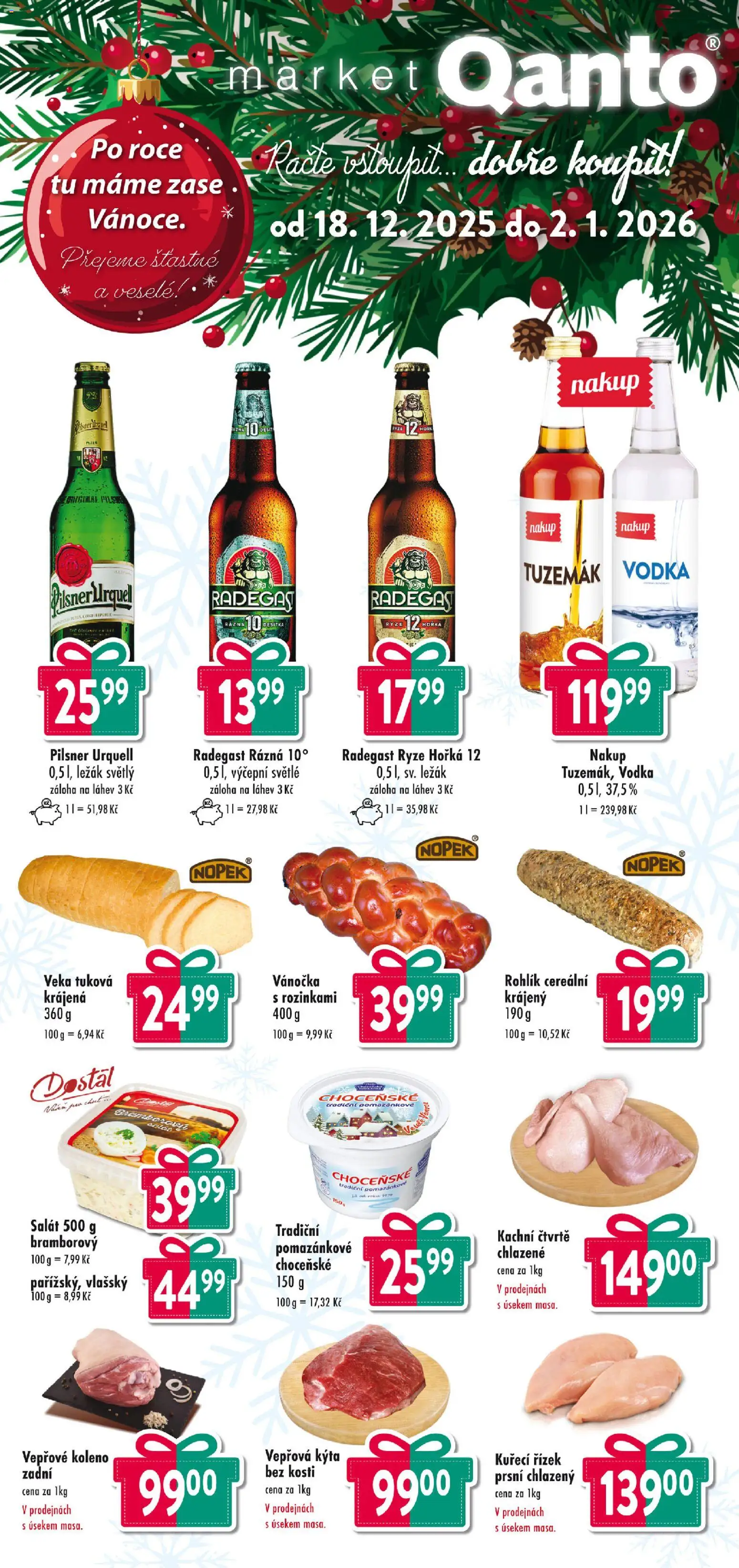 Astur & Qanto leták od 18.12.2025 | Strana: 1 | Produkty: Rýže, Rohlík, Vodka, Salát