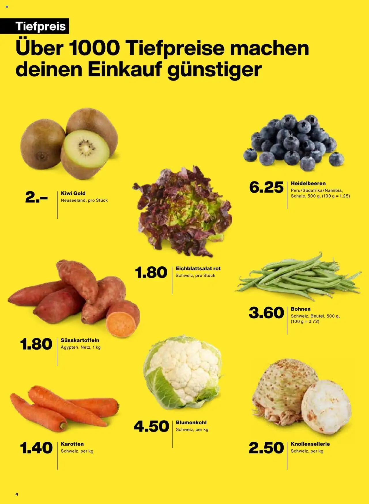 Migros Aktionen – gültig ab 07.10.2025 | Seite: 4 | Produkte: Blumenkohl, Kiwi
