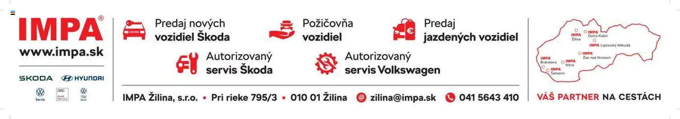 IMPA Žilina, s.r.o. leták platný od 06.09.2025