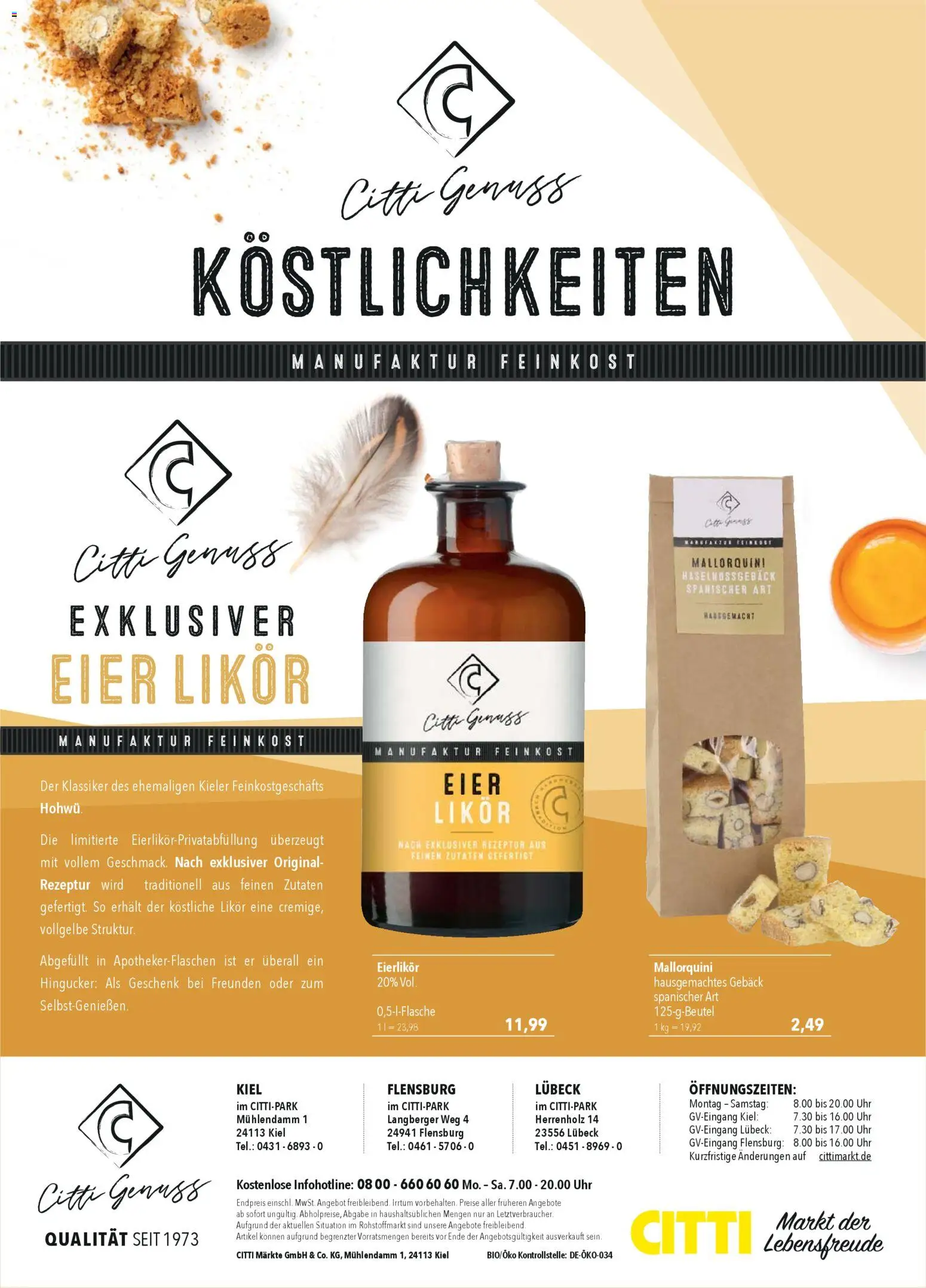 CITTI Markt CITTI Genuss – gültig ab 01.04.2026 | Seite: 16 | Produkte: Eier, Likör, Uhr