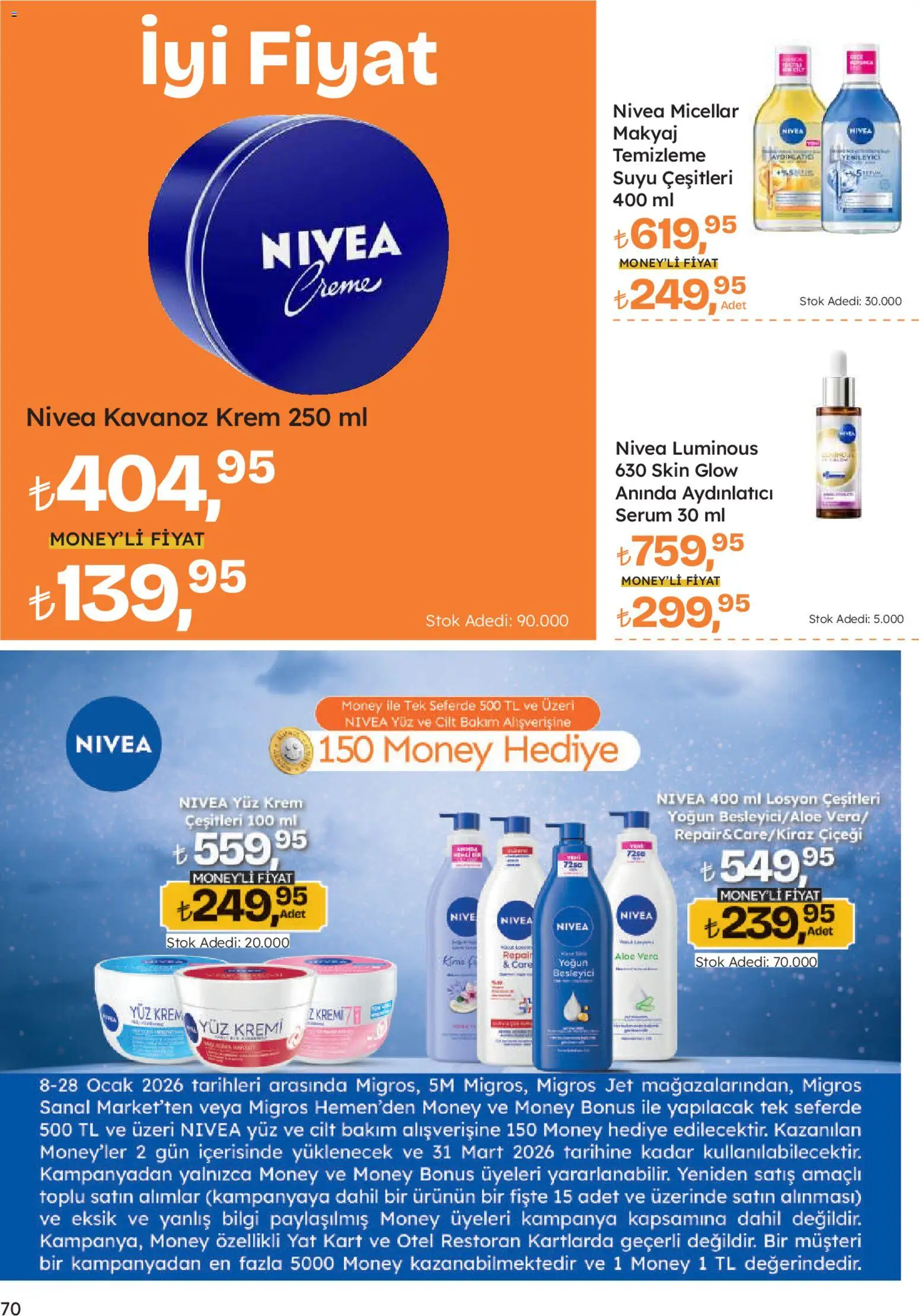 Migros Katalog - Migroskop - 08.01.2026 tarihinden itibaren geçerlidir | Sayfa: 70 | Ürünler: Krem, Makyaj, Ocak