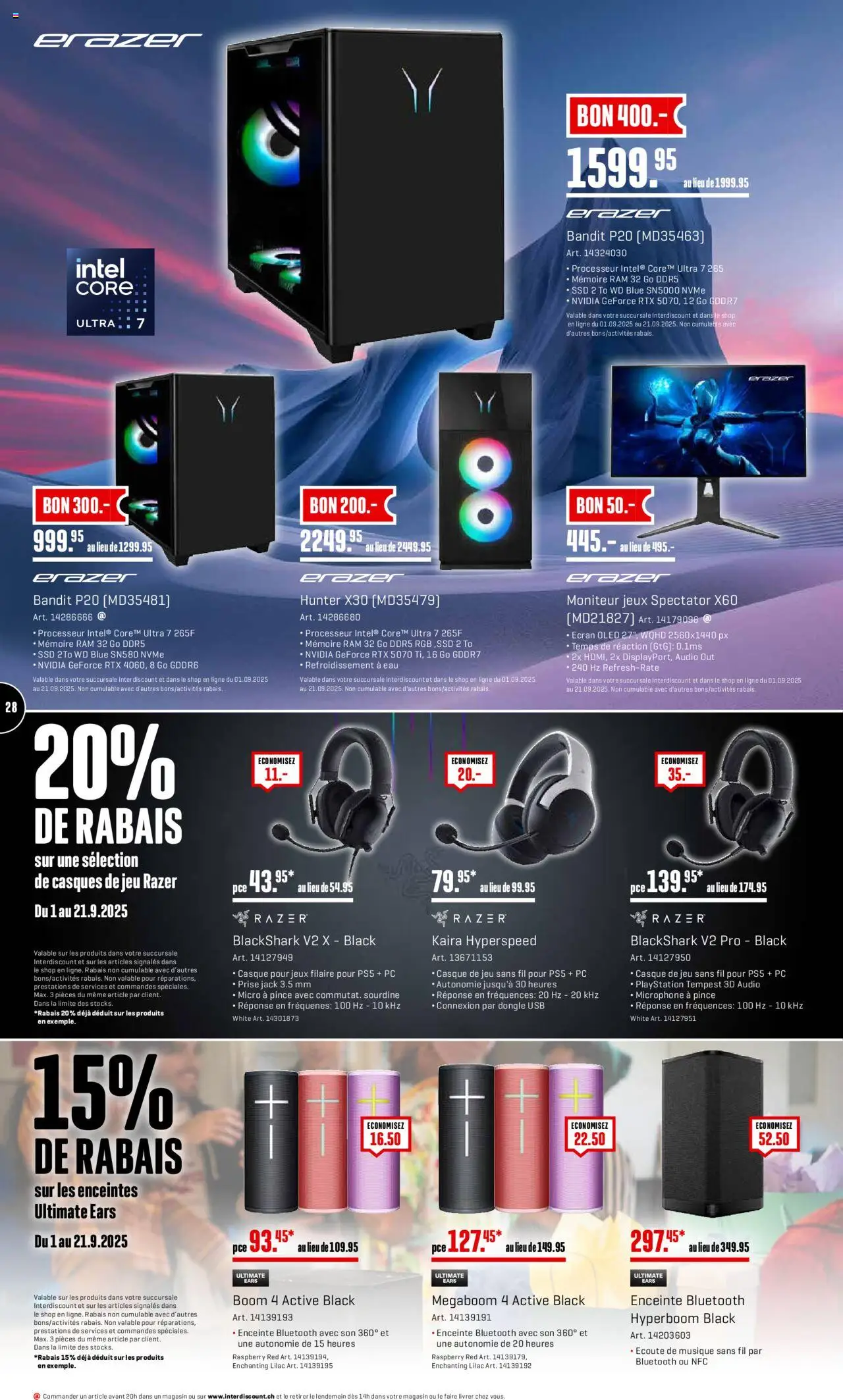 Interdiscount Aktionen Brand Love FR – gültig ab 08.09.2025 | Seite: 28 | Produkte: Audio, Pc, Playstation, Usb
