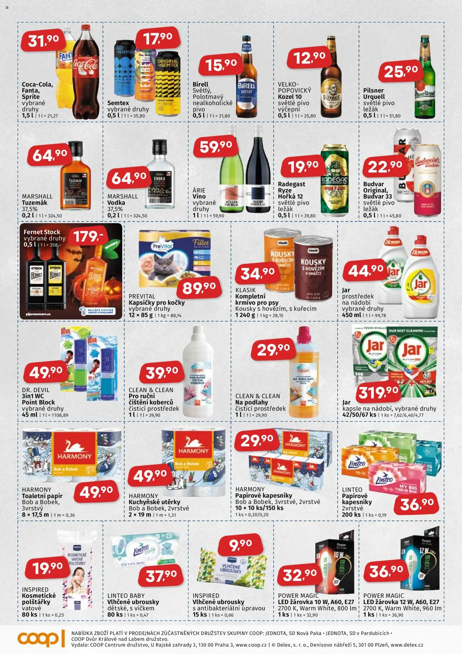 Coop leták - Východočeský region od 05.11.2025 | Strana: 4 | Produkty: Vodka, Papírové kapesníky, Fernet, LED