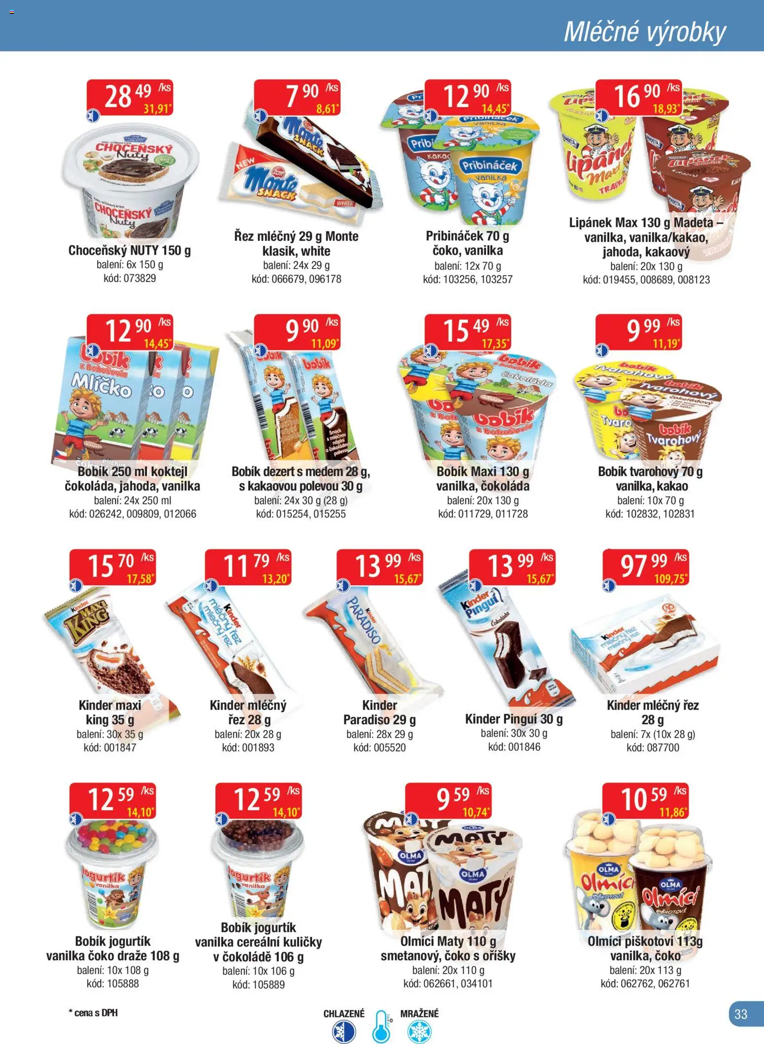 Astur & Qanto leták - Velkoobchod fresh 02/2026 od 01.02.2026 | Strana: 33 | Produkty: Lipánek, Čokoláda, Pribináček, Kinder Pinguí