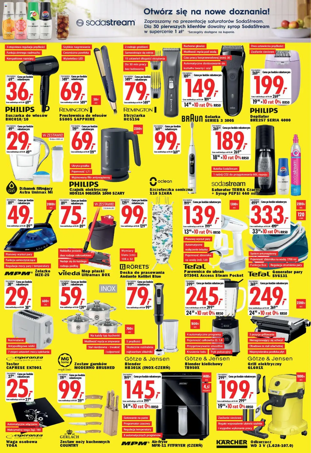 Mediaexpert Gazetka - Wielkie otwarcie Poddębice, Radosna 41A od 30.07.2025 | Strona: 6 | Produkty: Suszarka, Grill, Dzbanek filtrujący, Golarka