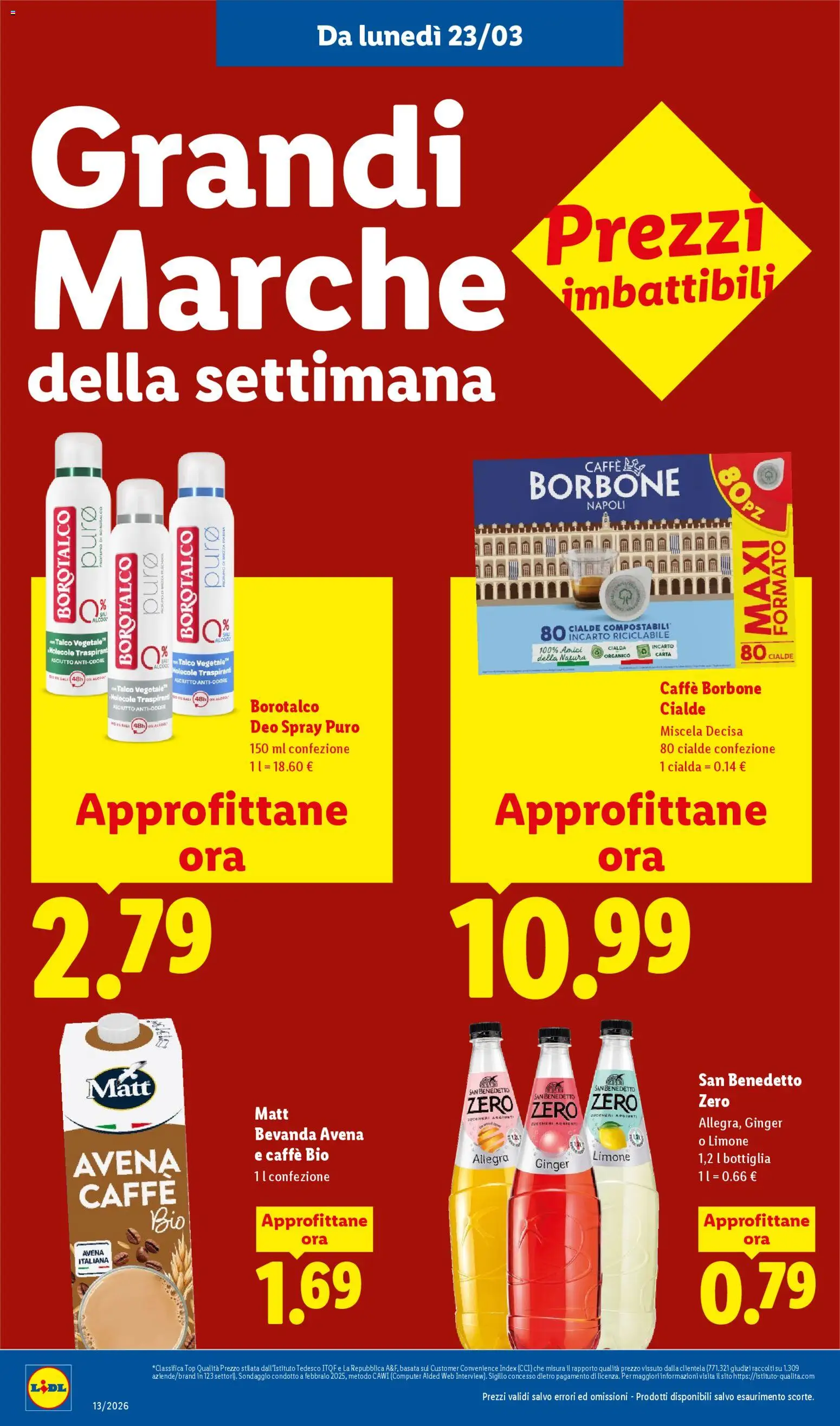 Volantino Lidl del 23.03.2026 | Pagina: 14 | Prodotti: Caffè, Talco, Top, Computer
