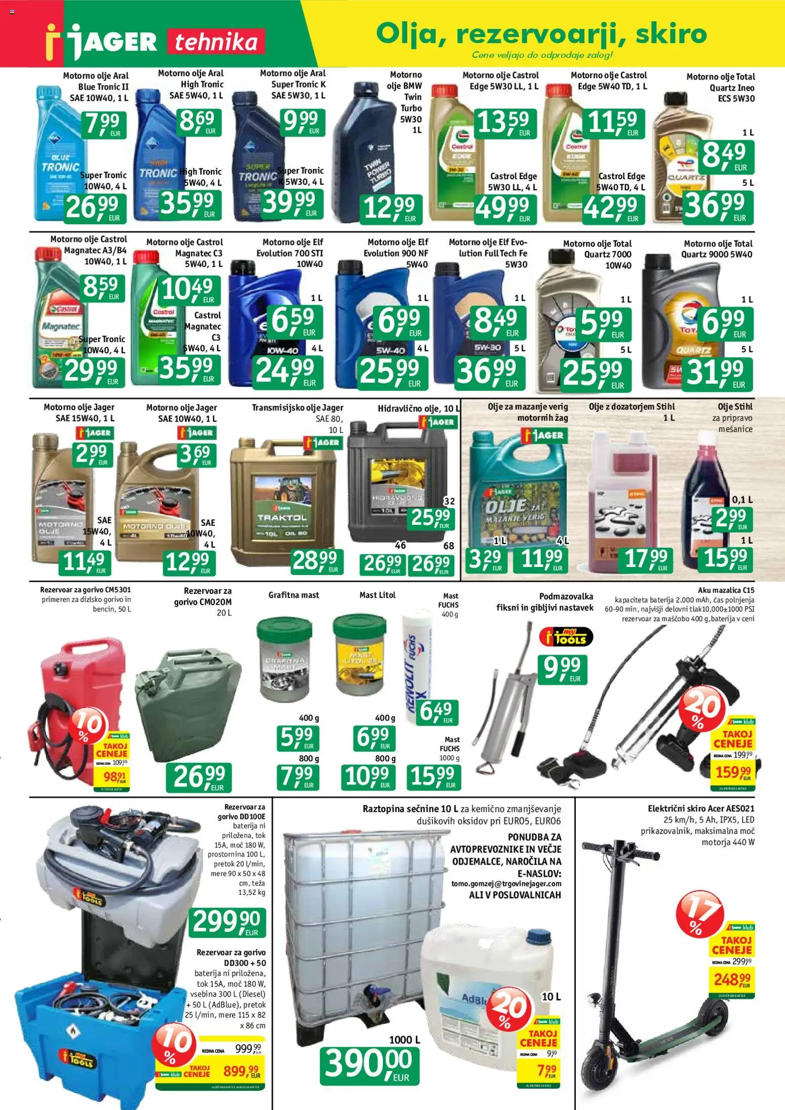 Novi Jager katalog ponudbe – veljaven od 12.11.2025 | Stran: 13 | Izdelki: Baterija, Teza, Olje