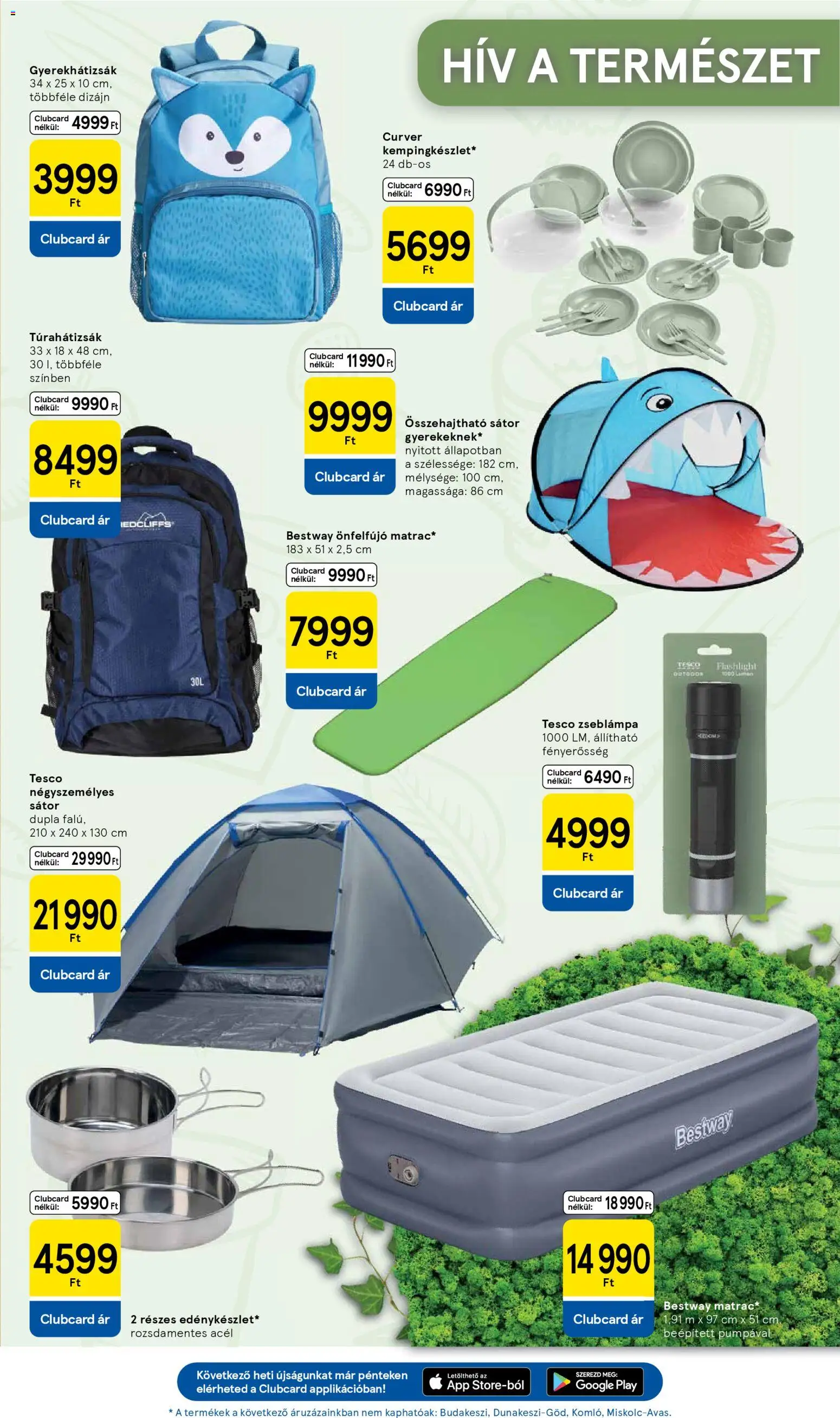Tesco akciós ujság - amely érvényes a következő dátumtól: 19.02.2026 | Oldal: 11 | Termékek: Zseblámpa, Sátor