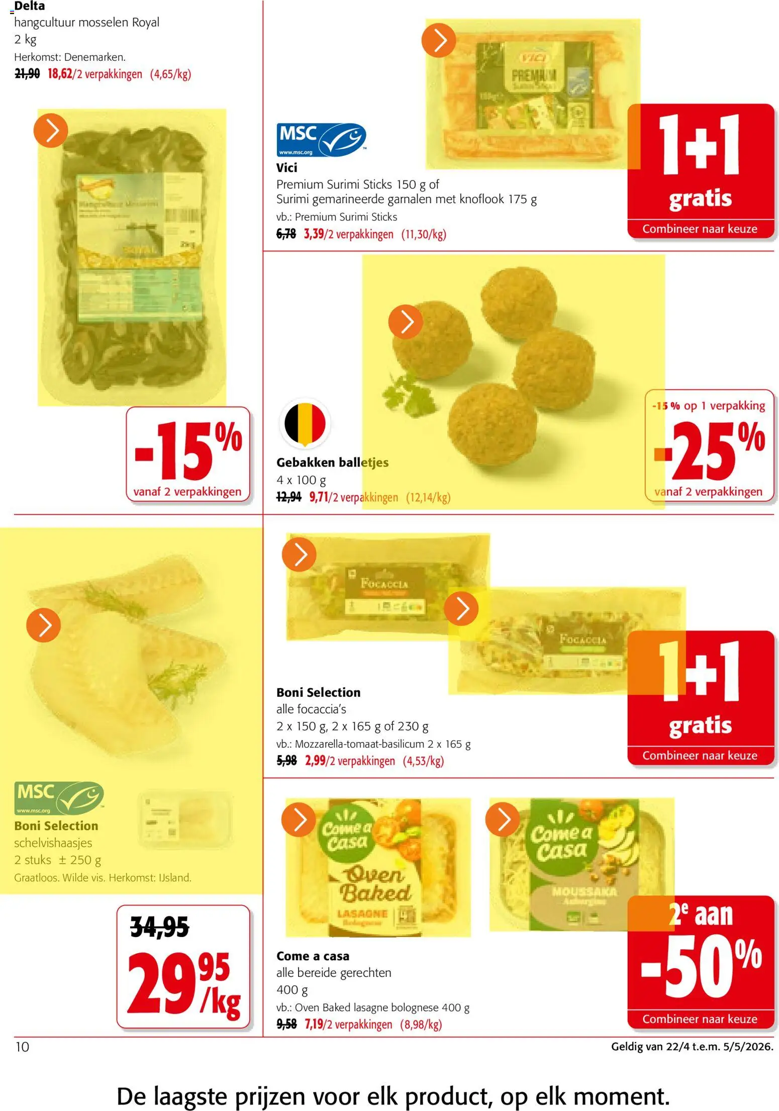 {H1} | Pagina: 10 | Producten: Mosselen, Lasagne, Moussaka, Oven