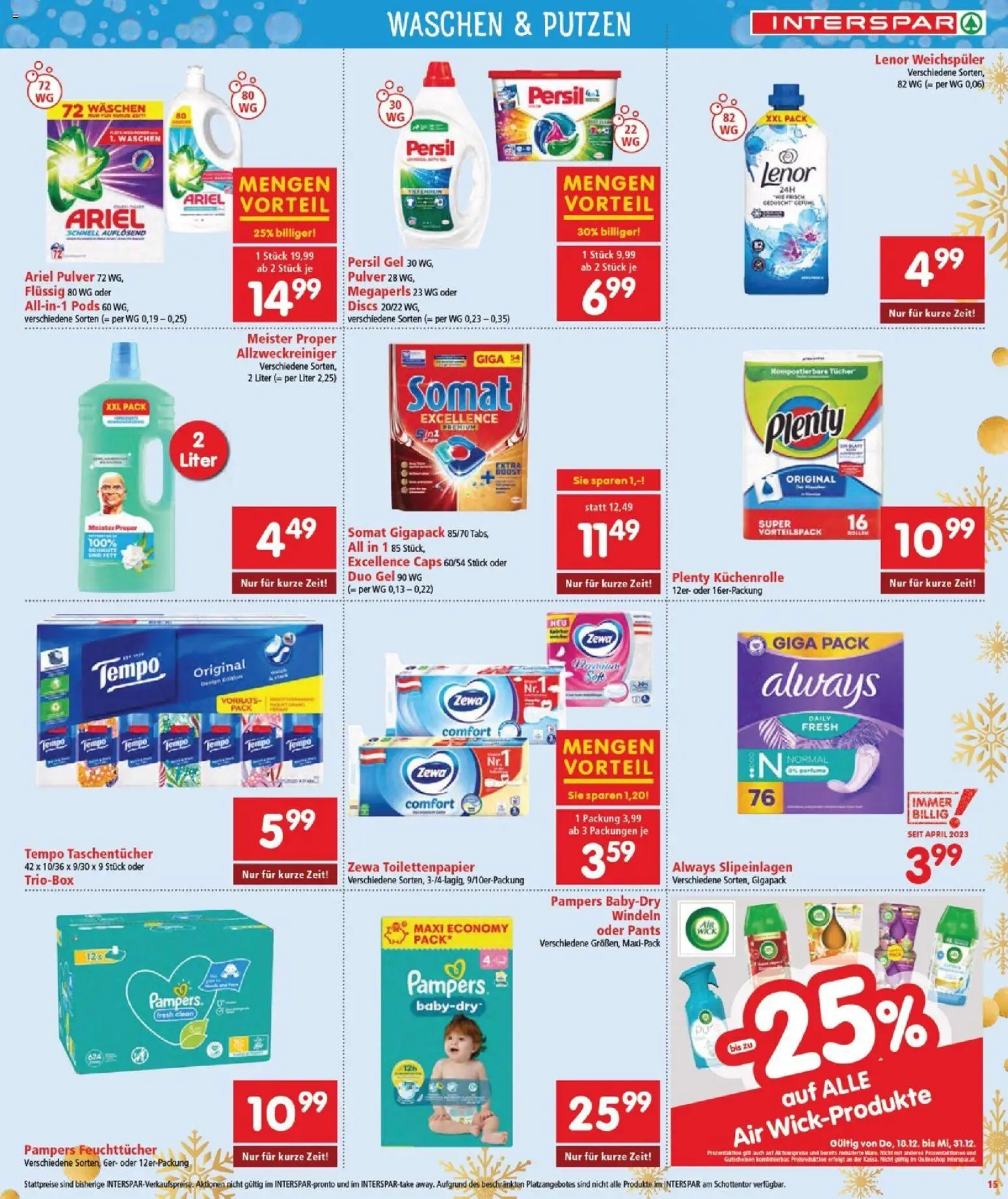 Interspar Flugblatt - Burgenland Nord gültig ab 18.12.2025 | Seite: 15 | Produkte: Pampers, Weichspüler