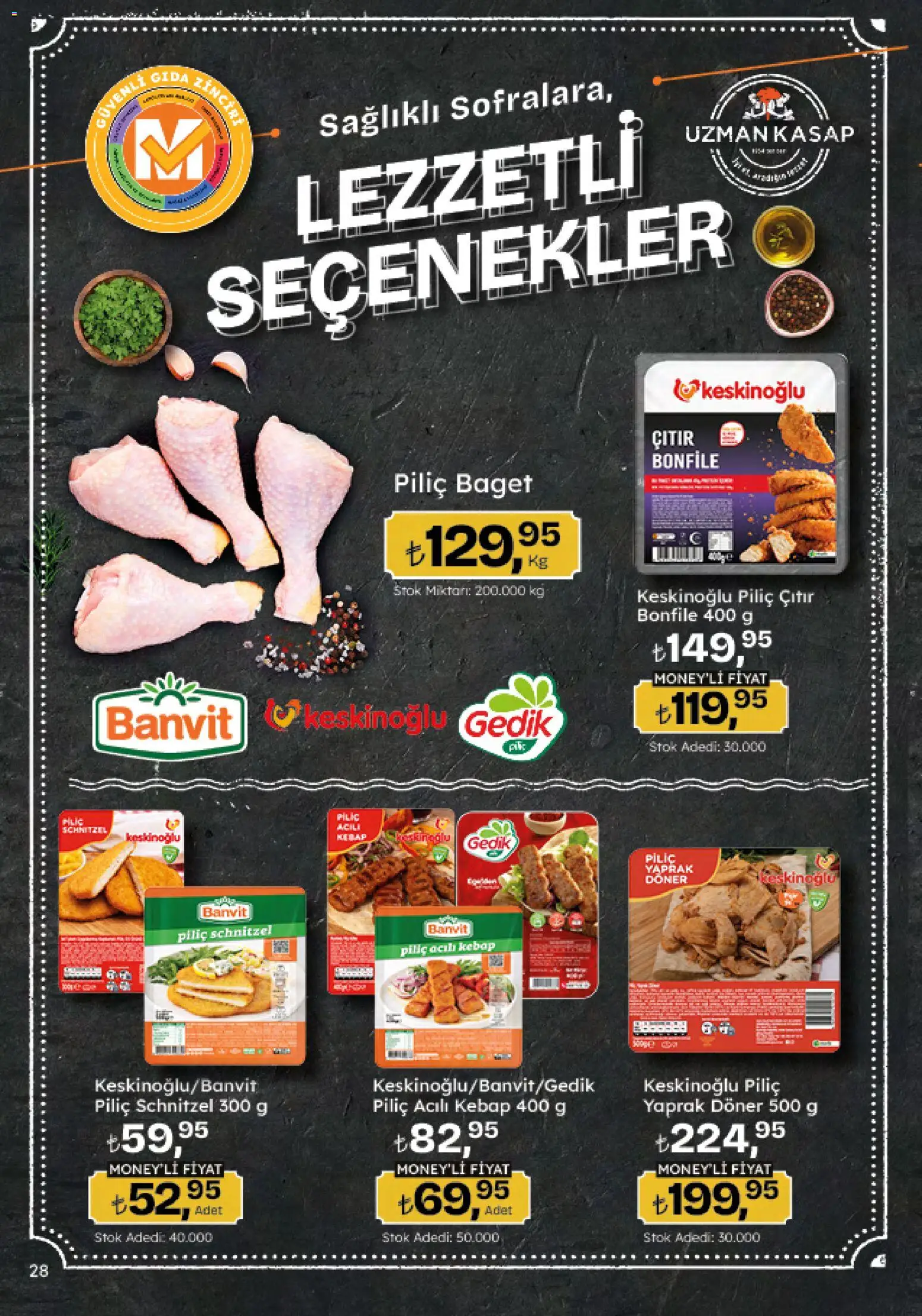 Migros Katalog - 5M Migroskop Dijital - 12.03.2026 tarihinden itibaren geçerlidir | Sayfa: 28 | Ürünler: Döner, Piliç