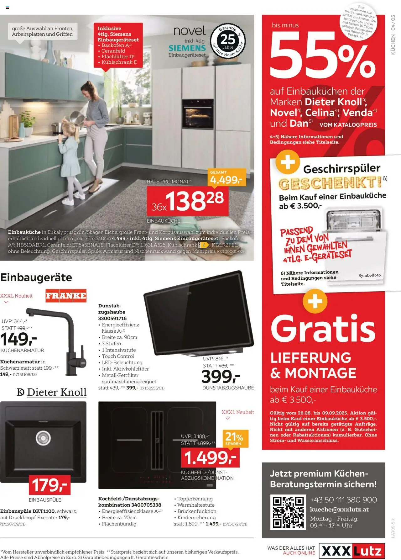 XXXLutz Küchen Nolte gültig ab 26.08.2025 | Seite: 5 | Produkte: Uhr, Kühlschrank, Geschirrspüler