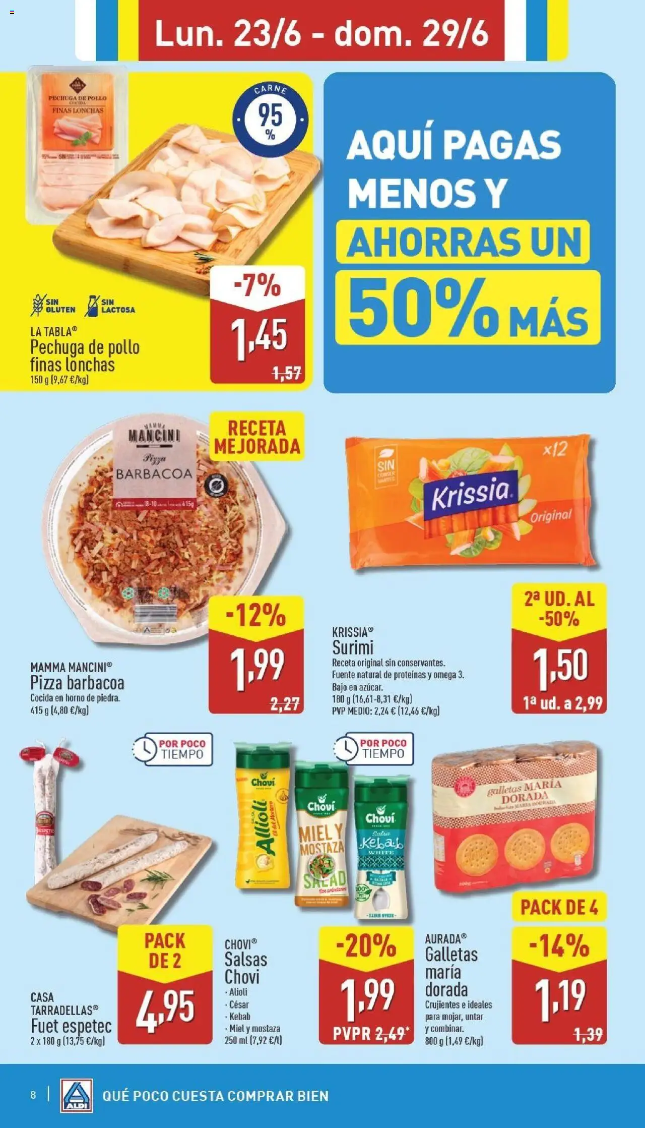 Aldi folleto Canarias │ válido desde el 23.06.2025 | Página: 8 | Productos: Pizza, Galletas, Barbacoa, Horno