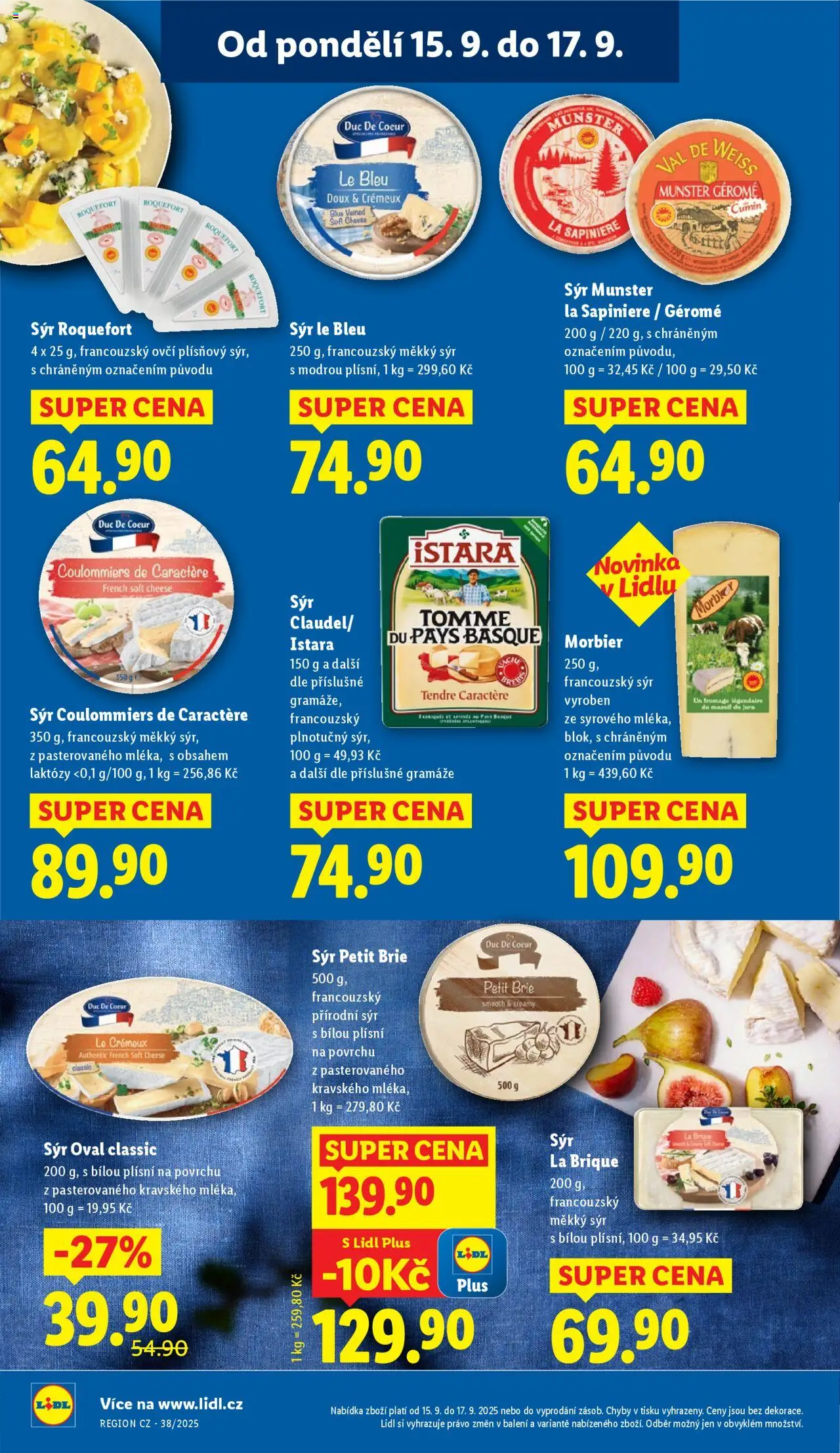 Lidl leták od 15.09.2025 | Strana: 18 | Produkty: Vál, Sýr, Brie