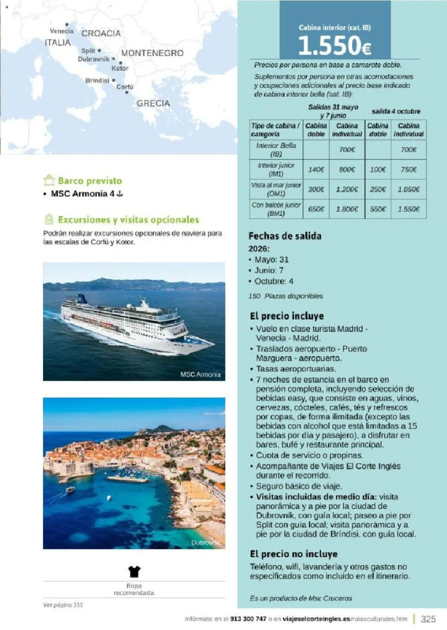 Viajes El Corte Inglés Rutas Culturales de la Comunidad de Madrid │ válido desde el 01.04.2026 | Página: 325 | Productos: Ropa