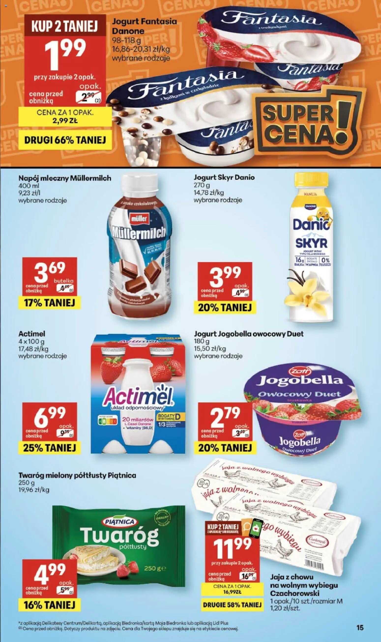 Delikatesy Centrum Gazetka od 26.02.2026 | Strona: 15 | Produkty: Bułka, Jogurt, Jaja, Skyr