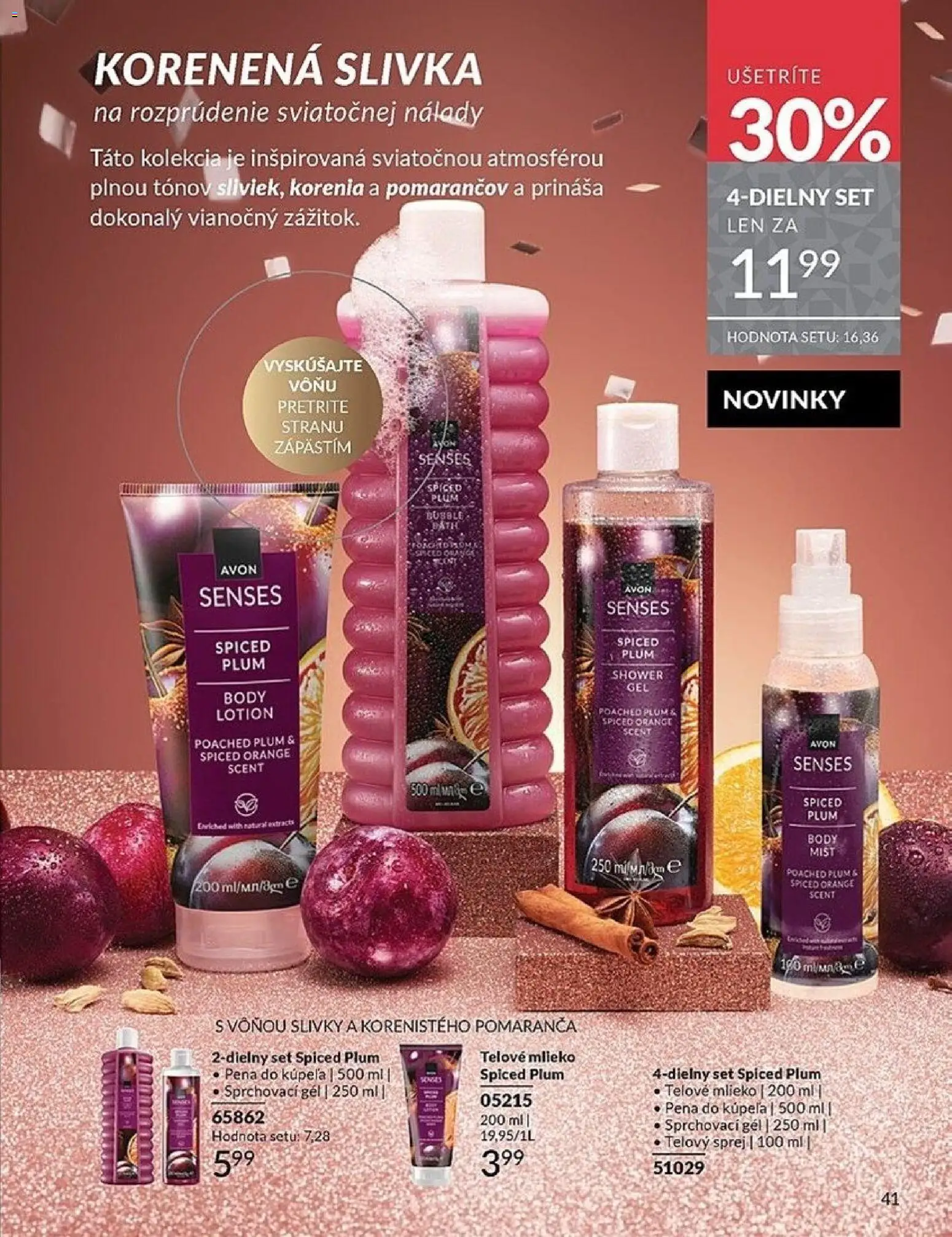 Nové Avon akcie – leták je platný od 01.11.2025 | Strana: 41 | Produkty: Mlieko, Telové mlieko, Pena do kúpeľa, Slivky