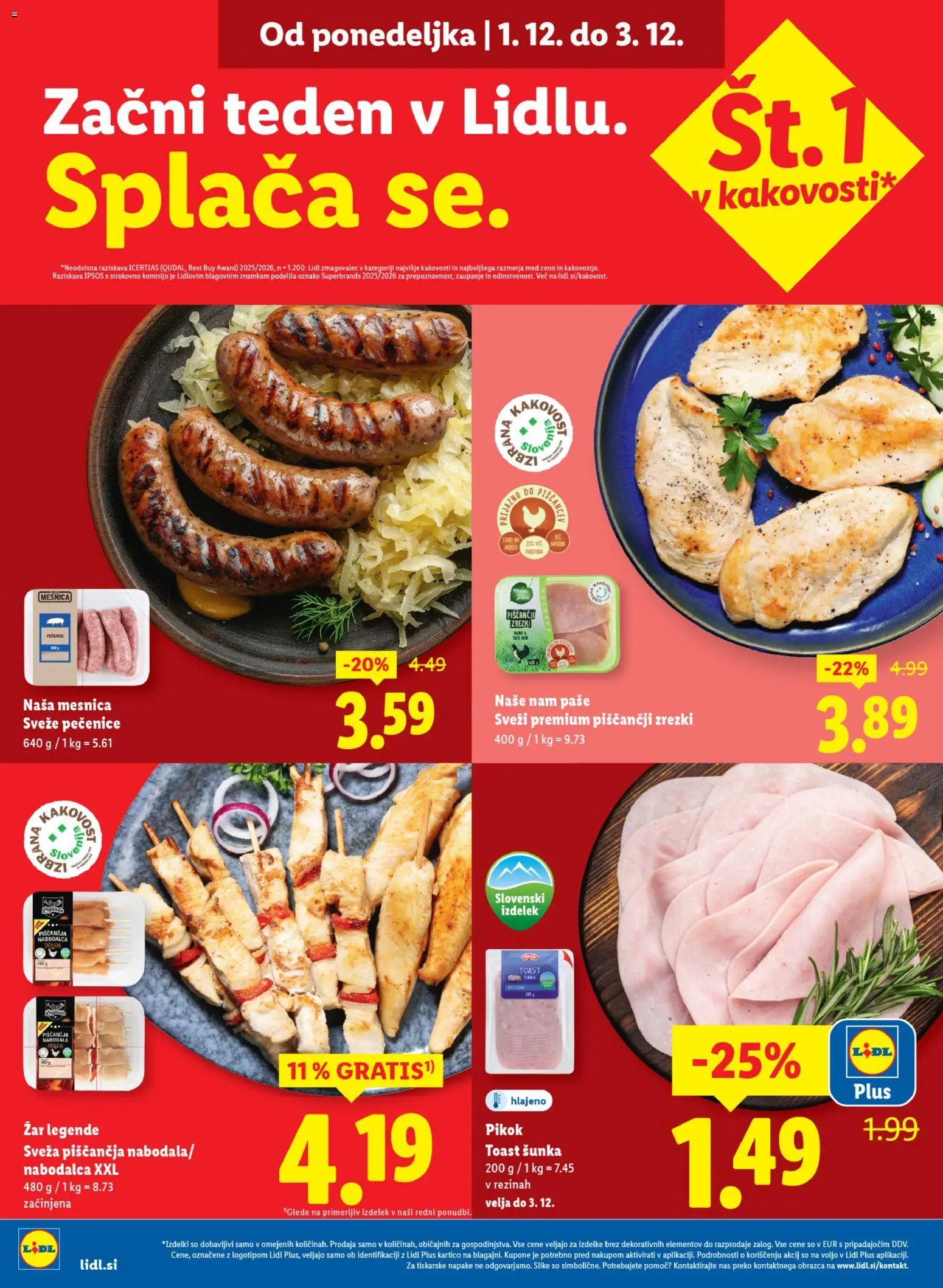 Novi Lidl katalog ponudbe – veljaven od 27.11.2025 | Stran: 38 | Izdelki: Zar, Toast, Nabodala, Zrezki