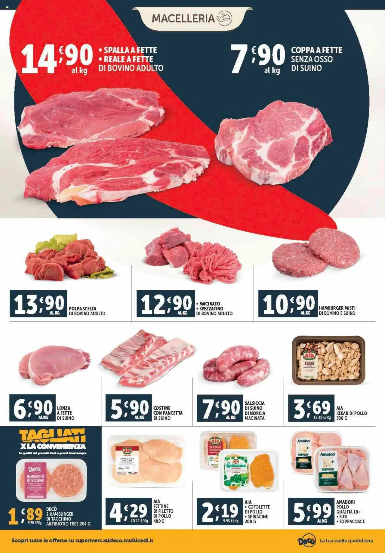Volantino Decò del 21.08.2025 | Pagina: 4 | Prodotti: Pollo, Pancetta, Tacchino, Salsiccia