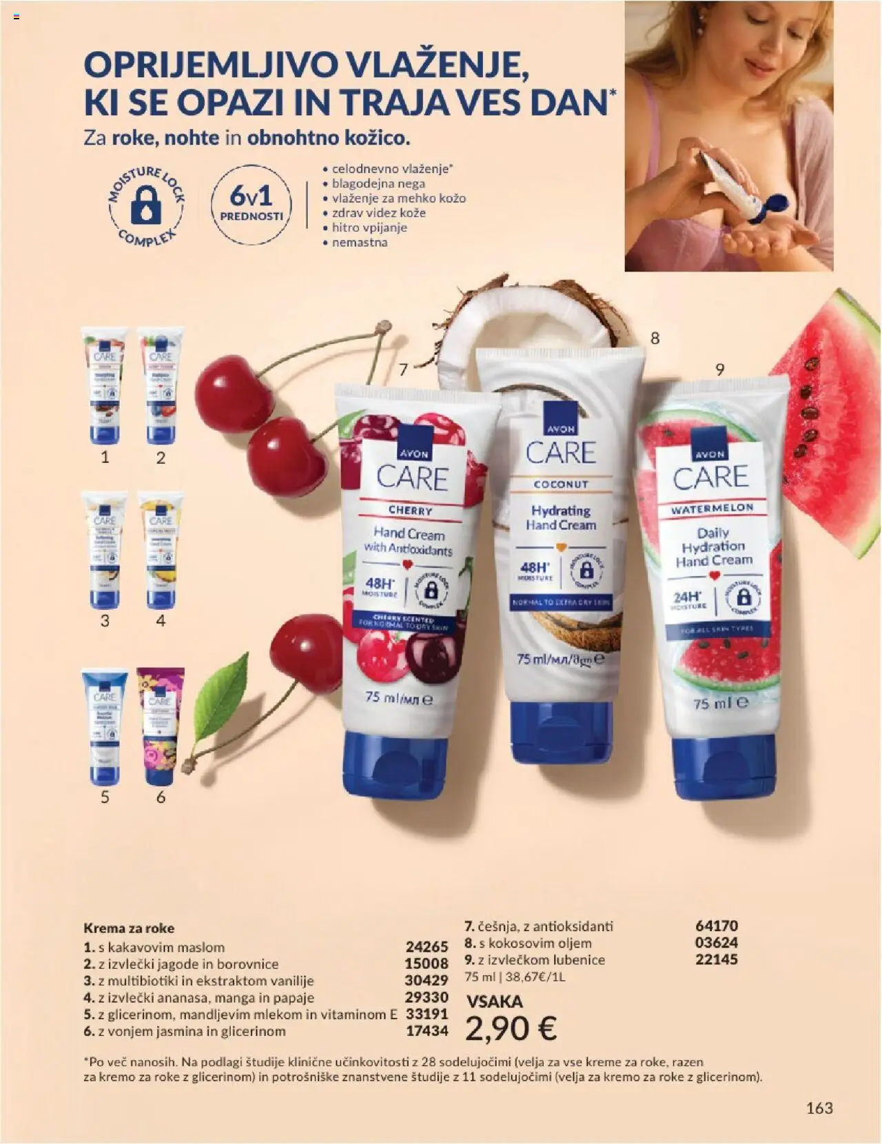 Avon katalog │ velja od 01.07.2025 | Stran: 163 | Izdelki: Krema za roke, Borovnice, Jagode, Lubenice