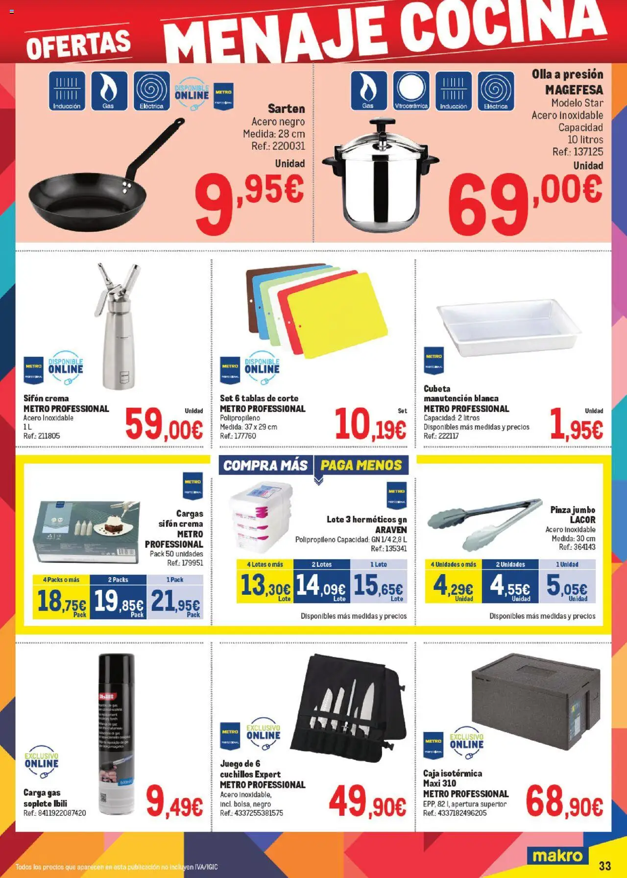 Makro - Precios Cataluña │ válido desde el 06.10.2025 | Página: 33 | Productos: Crema, Cocina, Caja