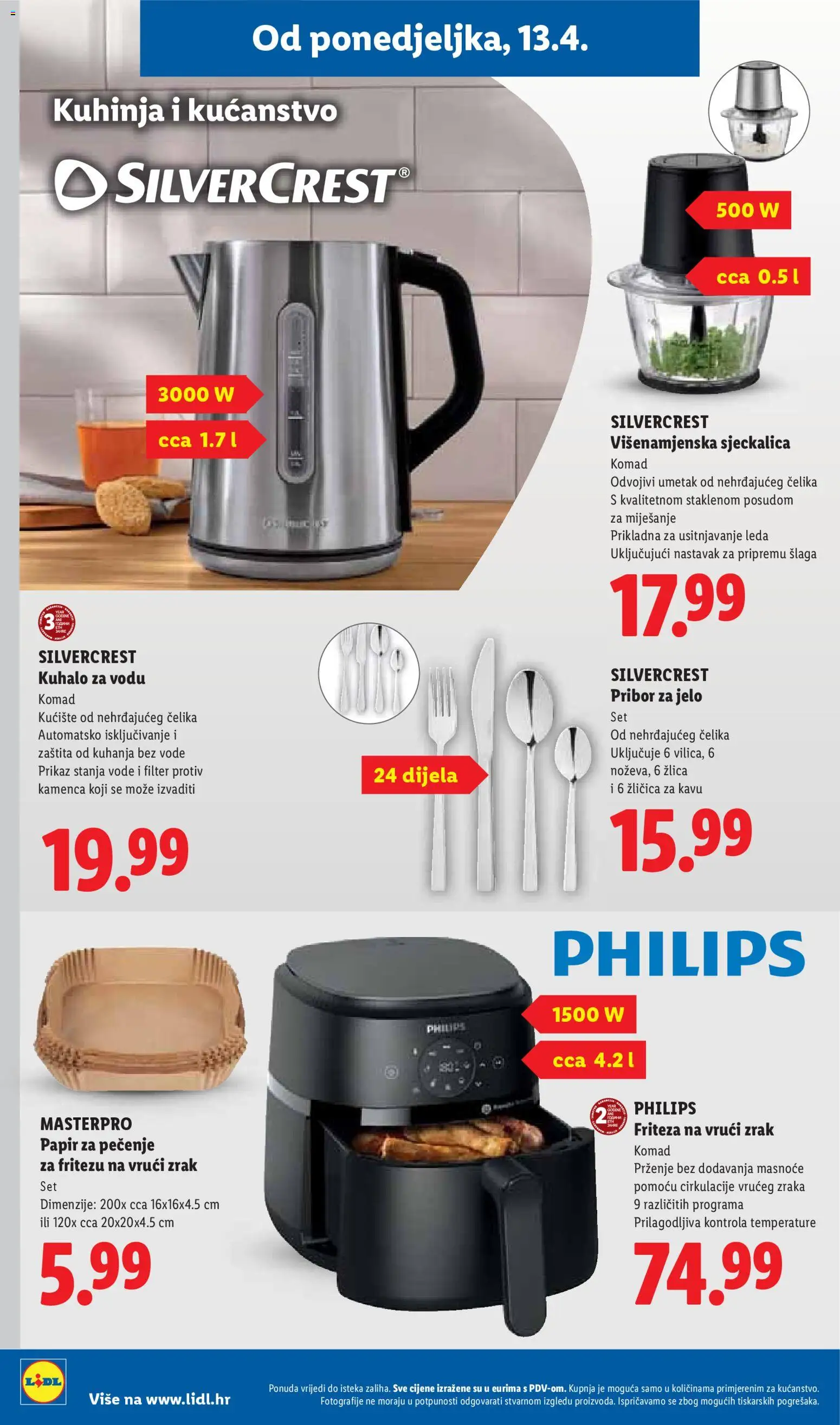 Lidl katalog | vrijedi od 13.04.2026 | Stranica: 28 | Proizvodi: Friteza, Papir za pečenje, Sjeckalica, Friteza na vrući zrak