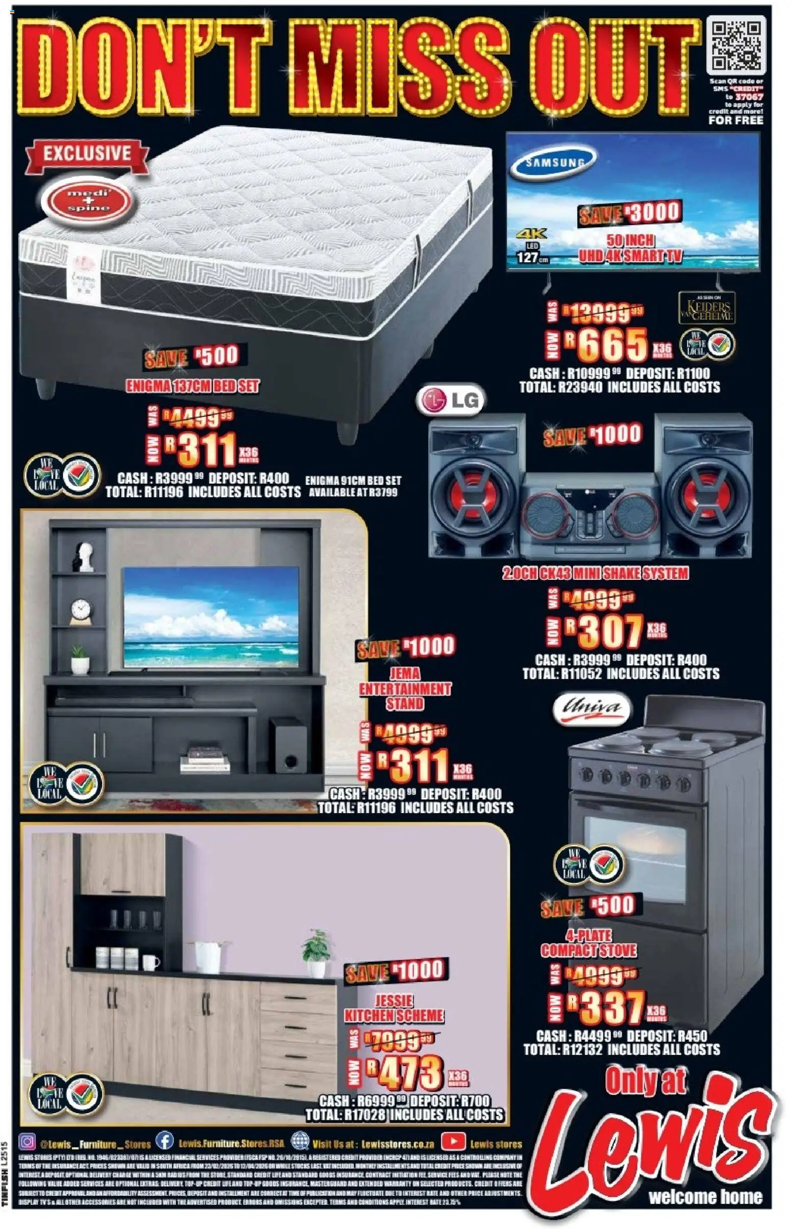 New Lewis Stores catalogue – valid from 23.02.2026 | Page: 12 | Products: Stove, Bed, TV