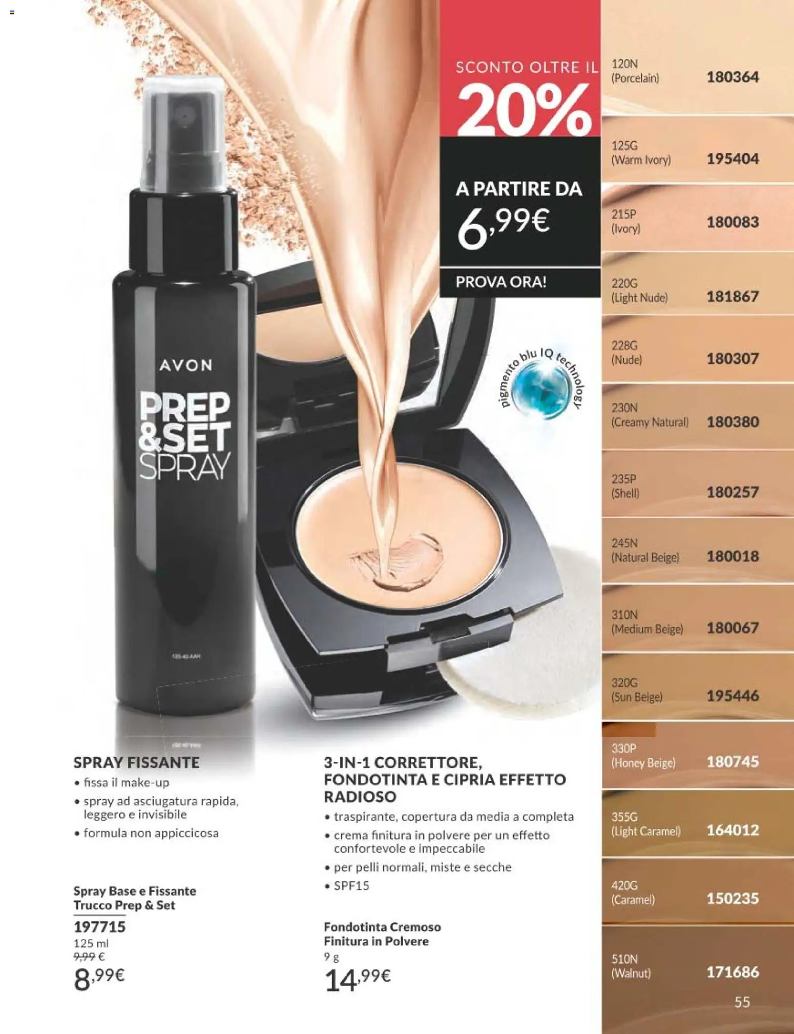 Volantino Avon del 01.03.2026 | Pagina: 55 | Prodotti: Crema, Fondotinta, Trucco, Cipria