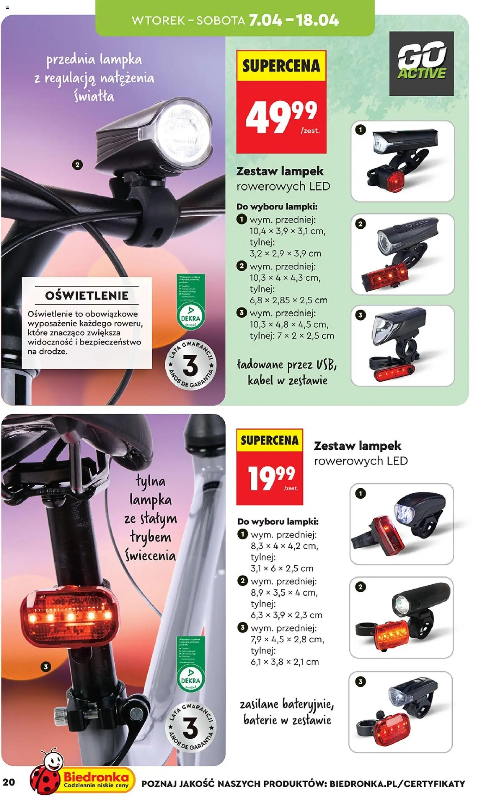 Biedronka gazetka - Hity i inspiracje od 07.04.2026 | Strona: 20 | Produkty: Kabel, Lampki, Baterie