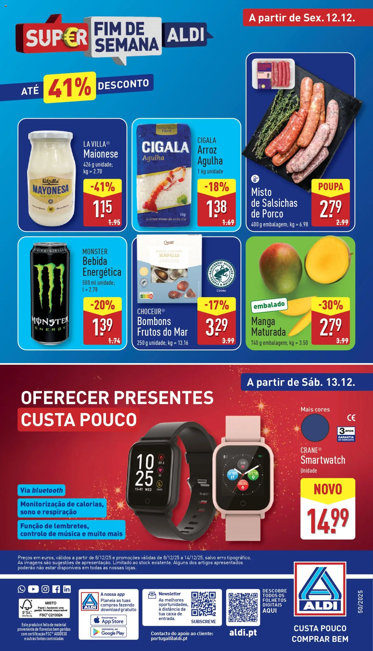 Aldi folheto │ válido de 08.12.2025 | Página: 32 | Produtos: Chocolate, Maionese, Arroz, Frutos do mar
