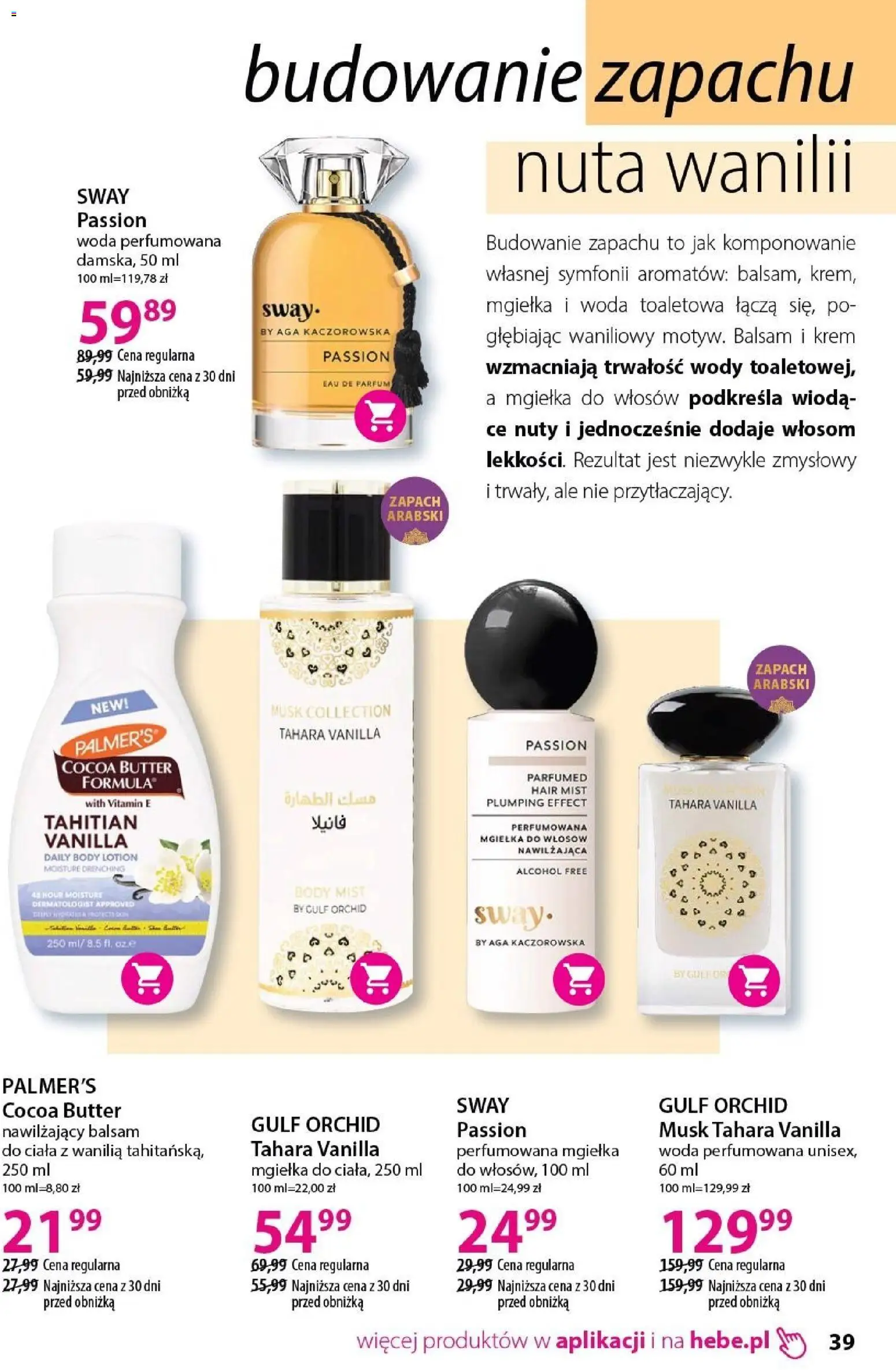 Hebe gazetka - Katalog od 18.04.2026 | Strona: 39 | Produkty: Zapach, Woda toaletowa, Body, Lotion