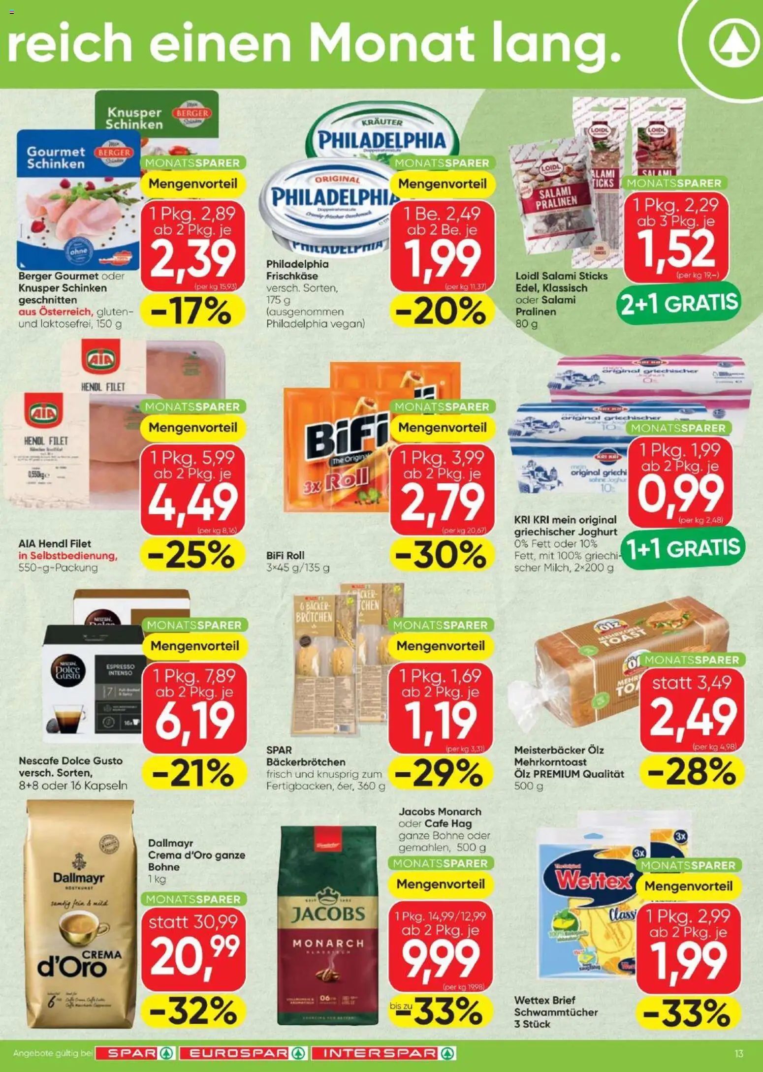 Spar Flugblatt gültig ab 05.02.2026 | Seite: 13 | Produkte: Joghurt, Salami, Schinken