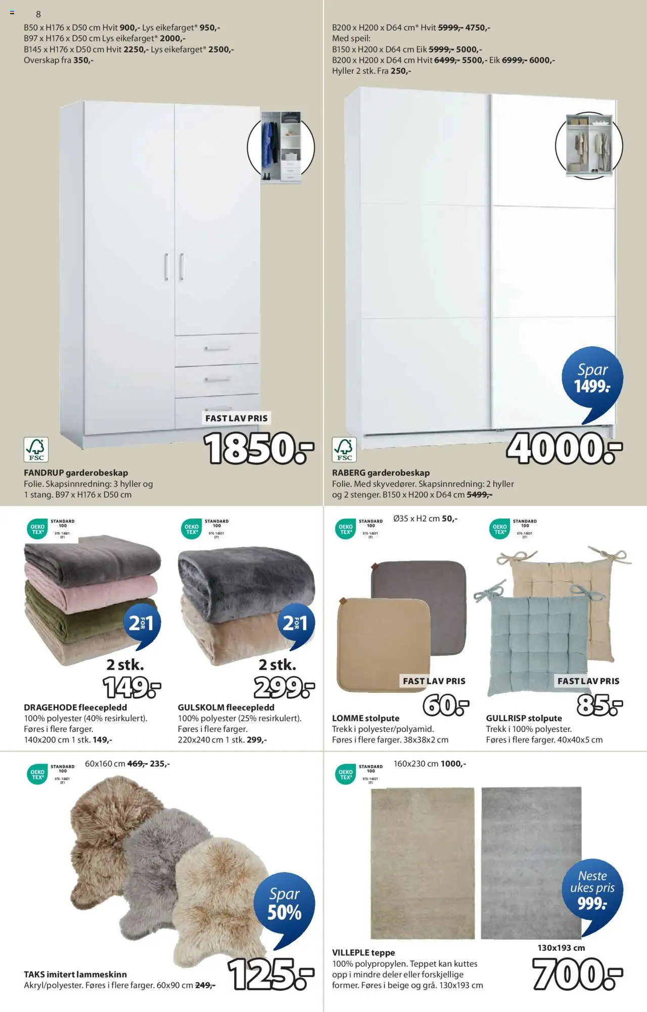  | Side: 8 | Produkter: Kontorstol, Skrivebord, Klesstativ, Skuffeseksjon