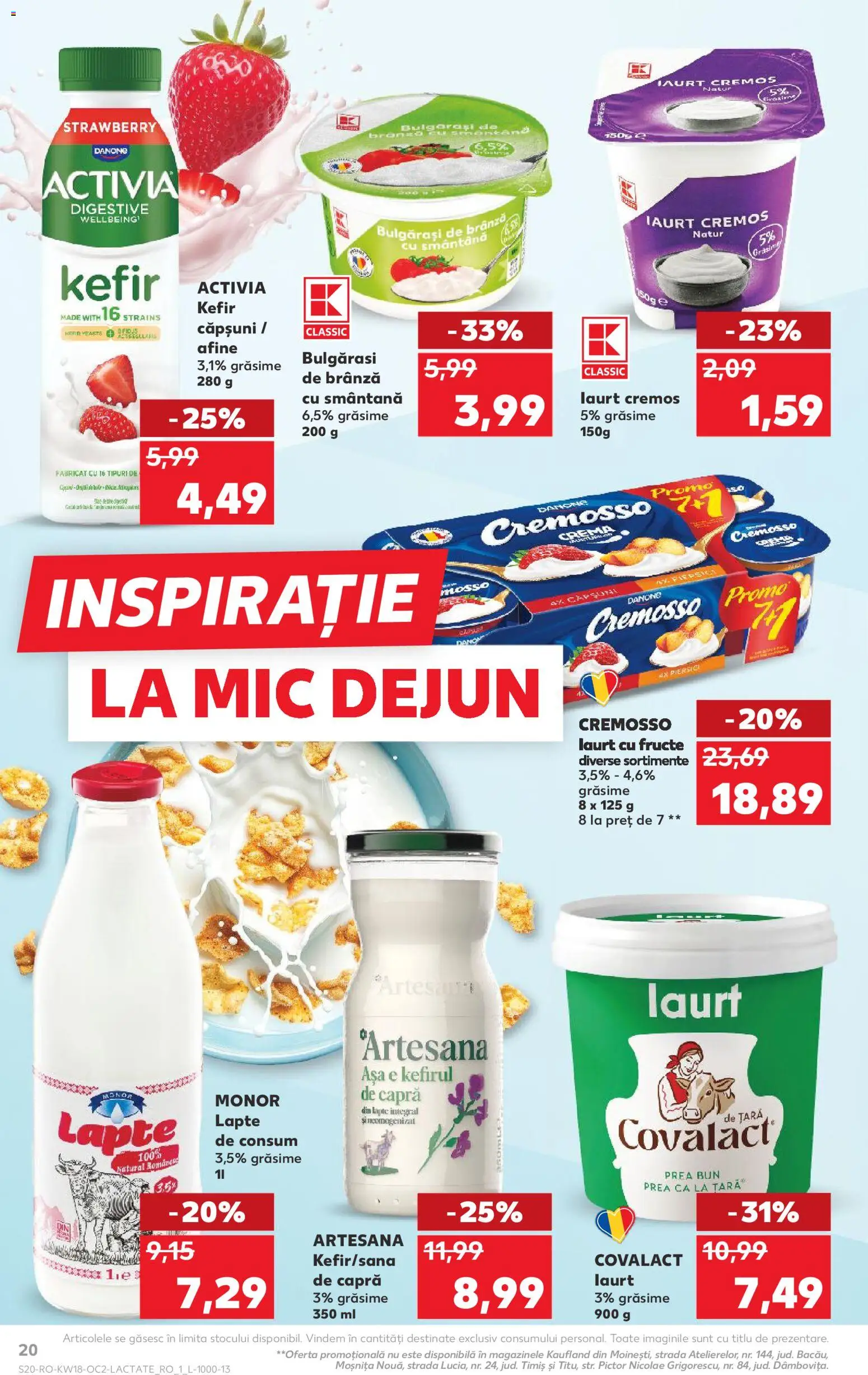 Noul catalog Kaufland – valabil de la 29.04.2026 | Pagină: 20 | Produse: Brânză, Kefir, Căpșuni, Fructe