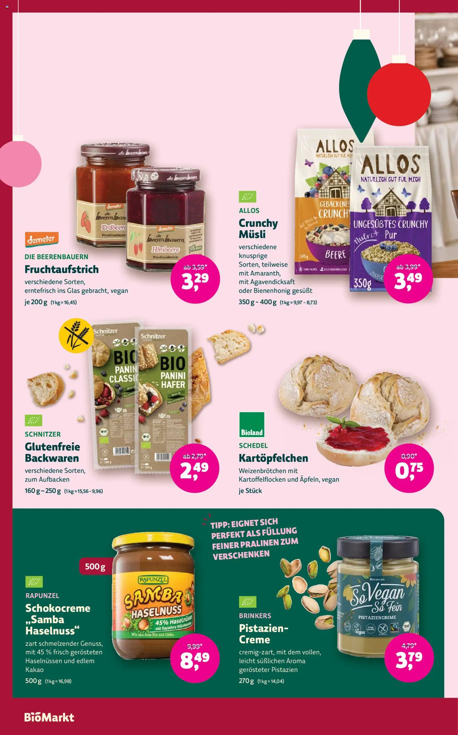 BioMarkt Prospekt – gültig ab 17.12.2025 | Seite: 10 | Produkte: Musli, Pistazien, Creme, Himbeere