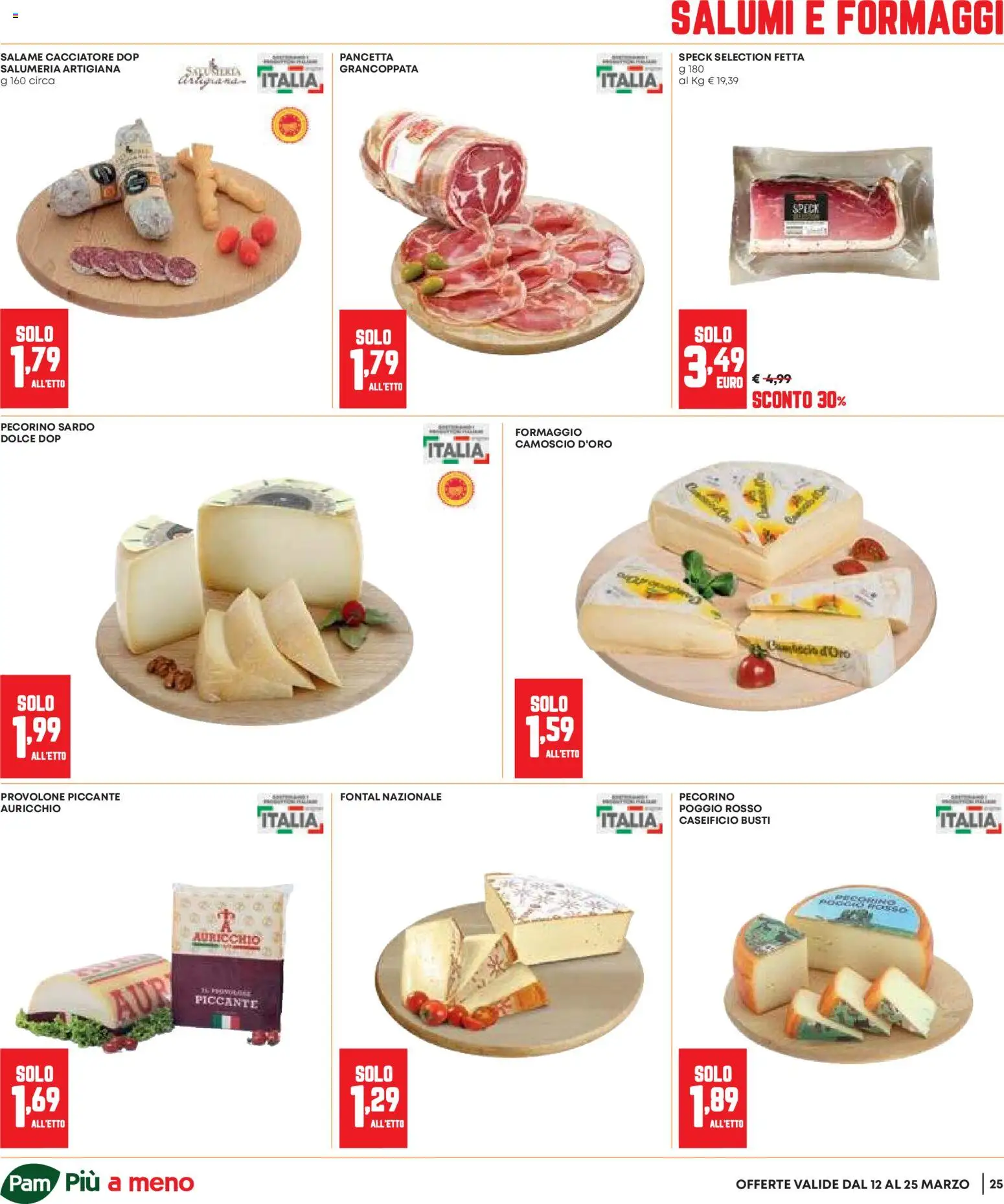 Volantino Panorama del 12.03.2026 | Pagina: 25 | Prodotti: Speck, Pancetta, Formaggio, Pecorino