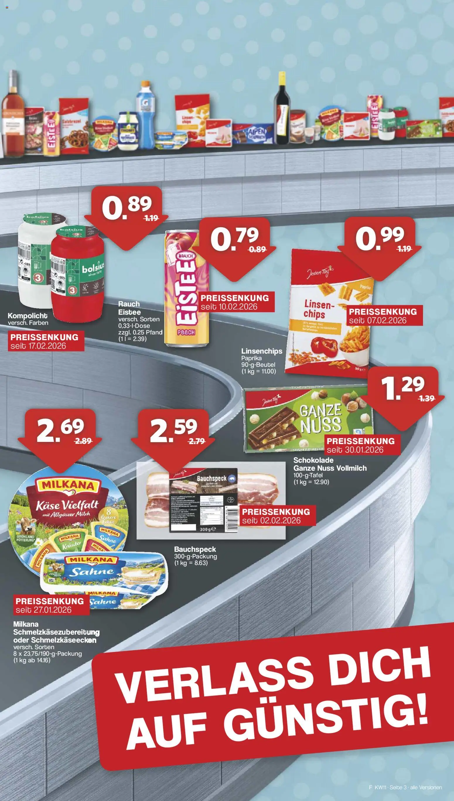 Famila Nordwest Sonderangebote – gültig ab 09.03.2026 | Seite: 3 | Produkte: Milch, Käse, Paprika, Chips