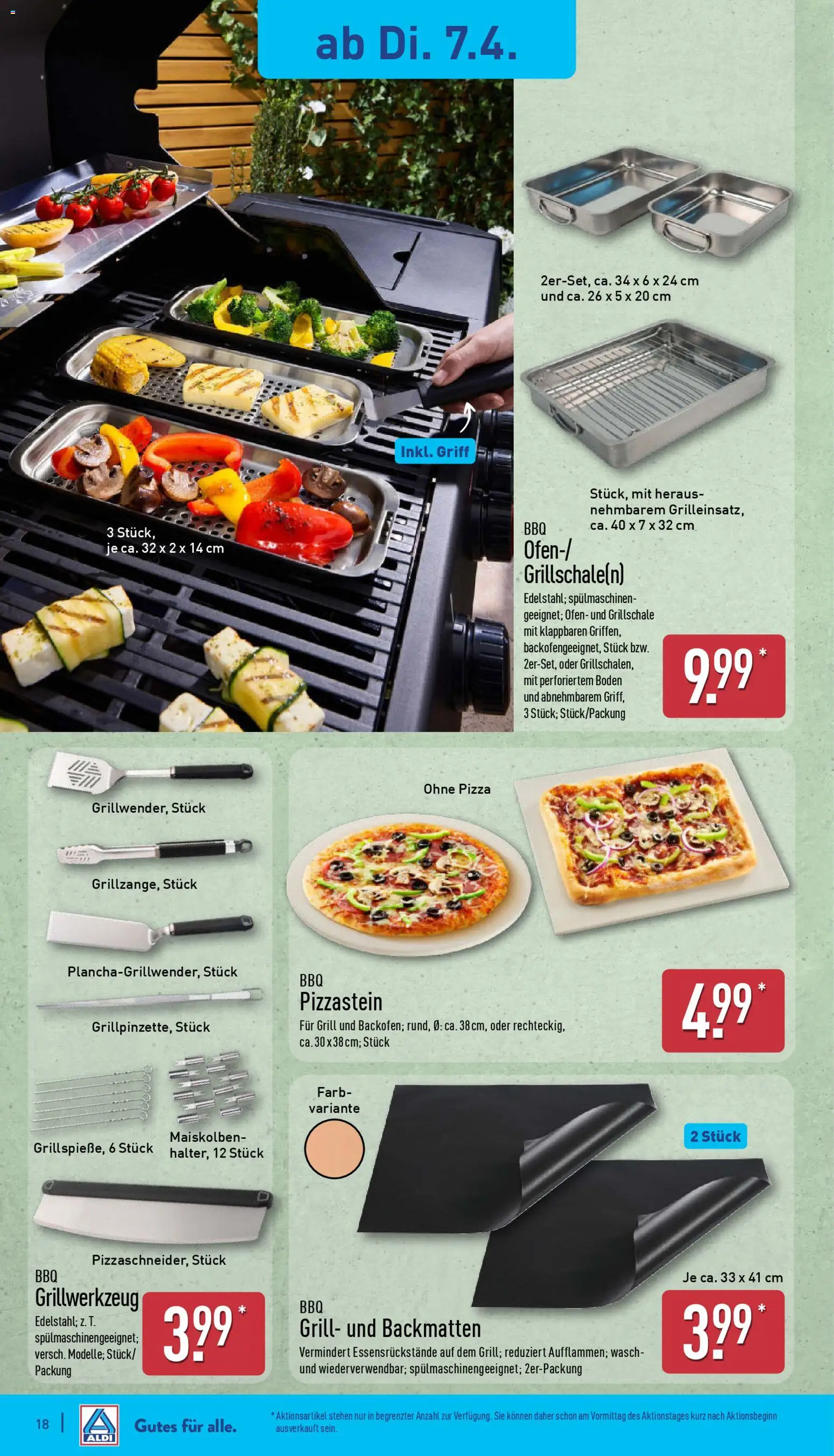 Aldi Prospekt 	 – gültig ab 07.04.2026 | Seite: 18 | Produkte: Ofen, Grill, Pizza