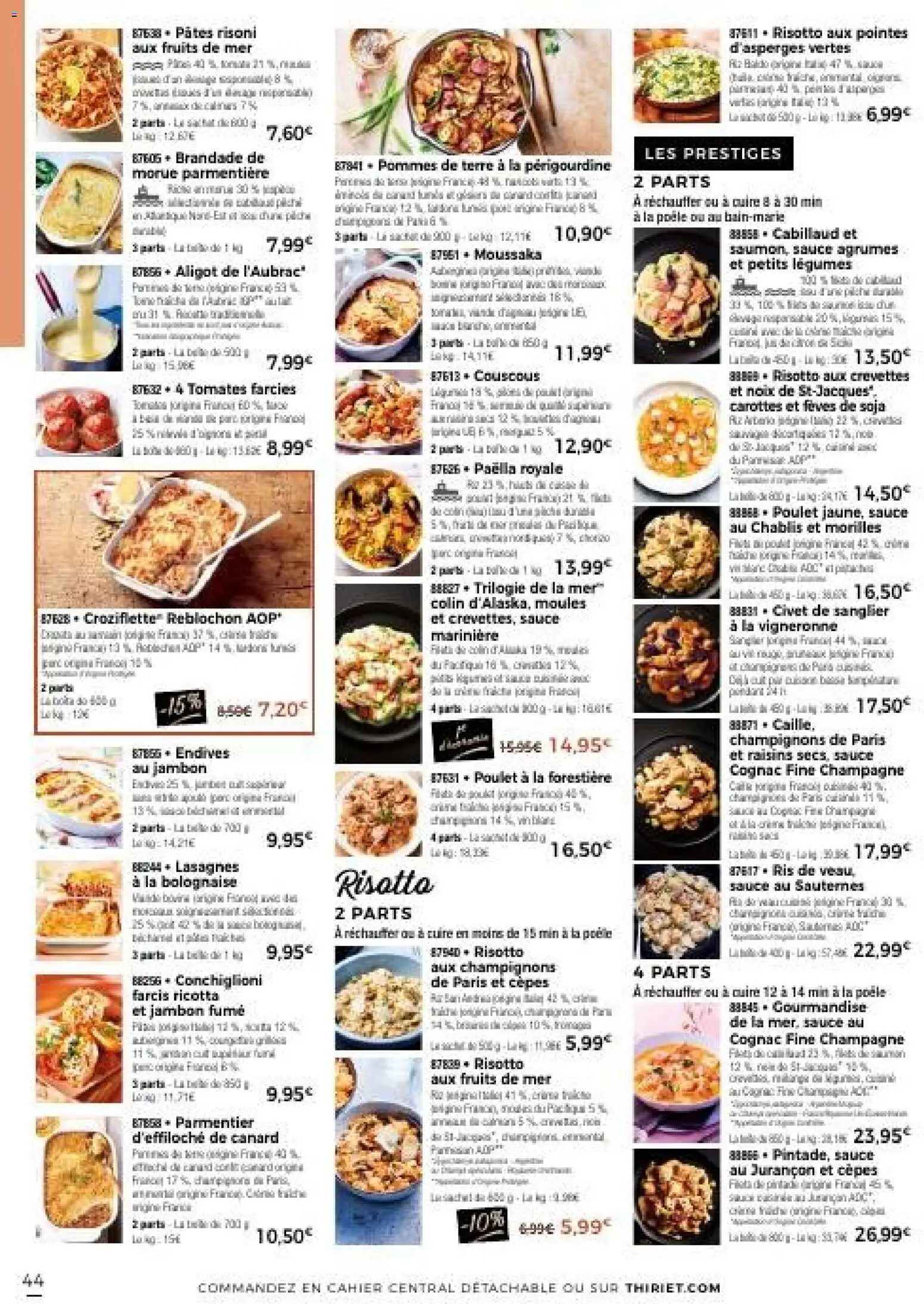 {H1} | Page: 44 | Produits: Fruits de mer, Poêle, Champagne, Ricotta