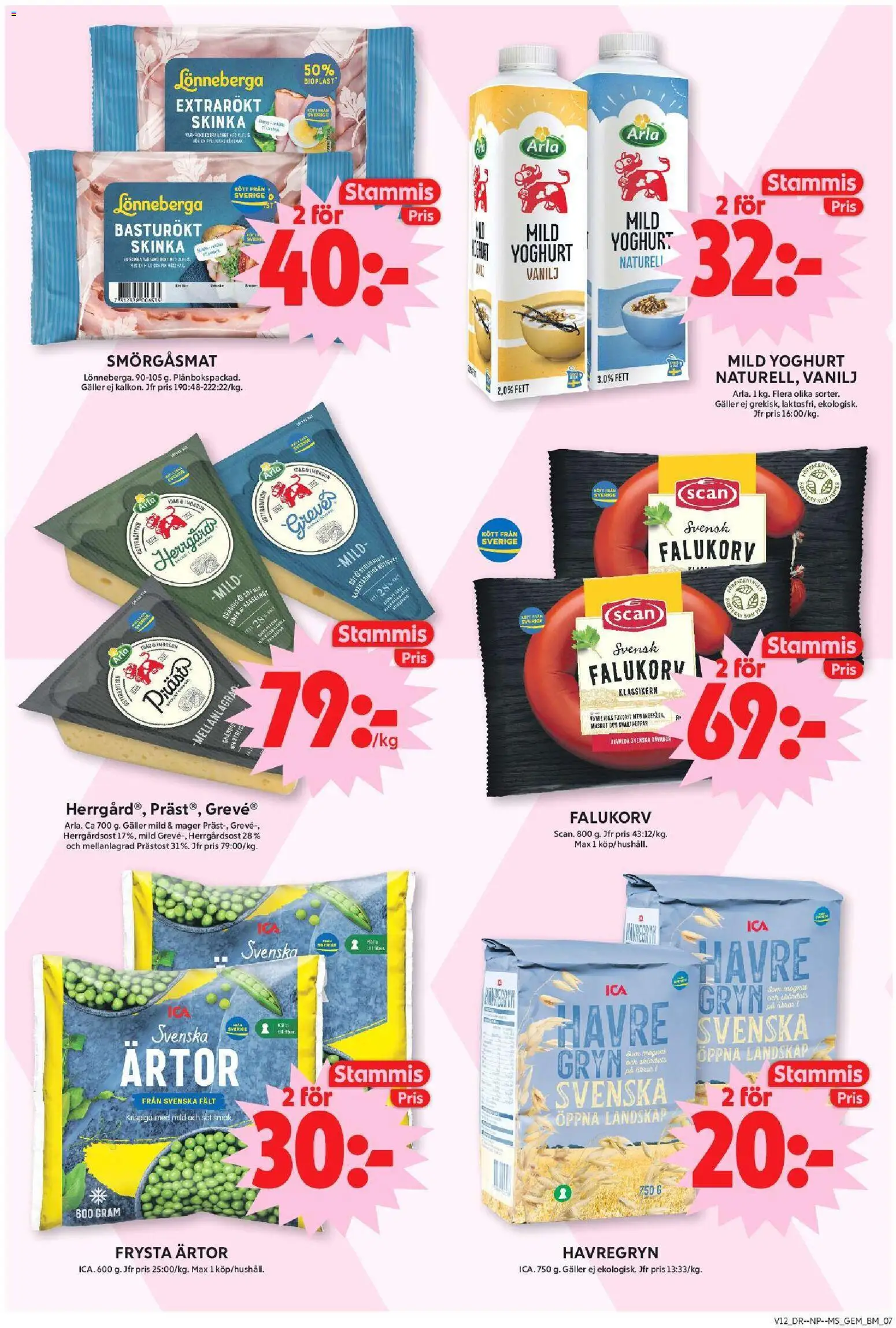 ICA Maxi reklamblad aktuell från 16.03.2026 | Sida: 7 | Produkter: Galler, Yoghurt, Skinka, Ärtor