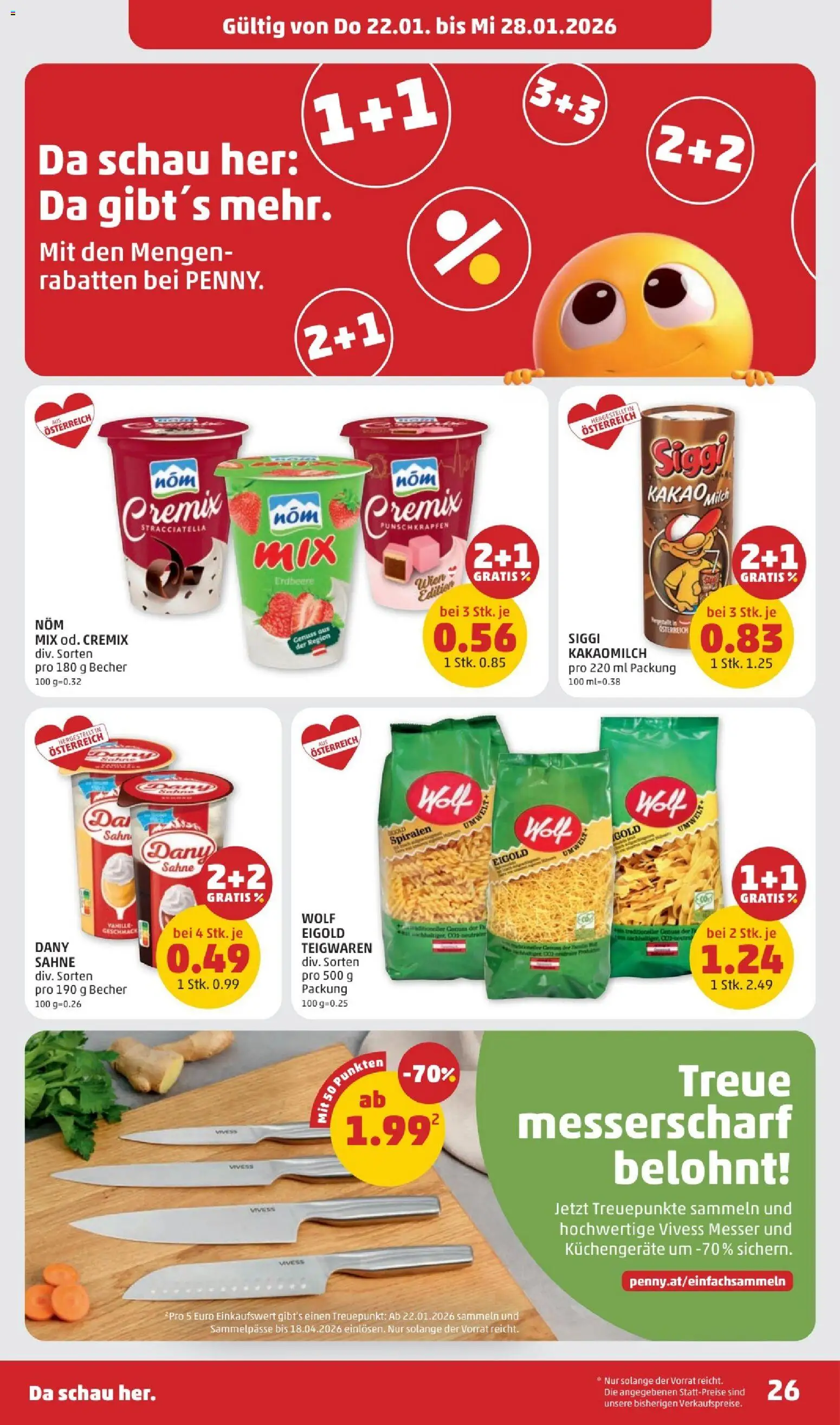 Penny Markt Flugblatt gültig ab 22.01.2026 | Seite: 26 | Produkte: Sahne