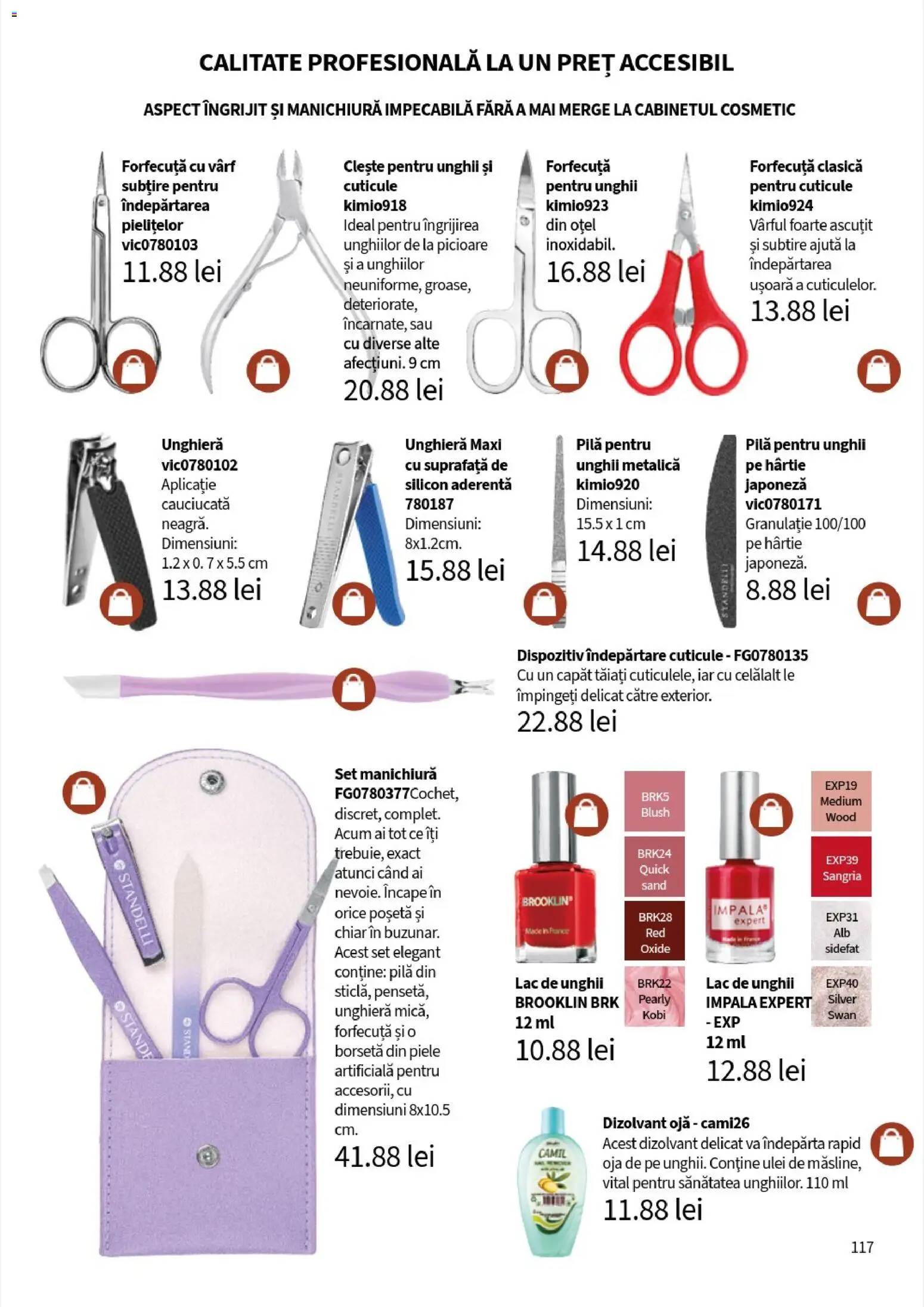 Noul catalog Lady’s – valabil de la 10.11.2025 | Pagină: 119 | Produse: Clește, Lac de unghii, Ulei, Ojă